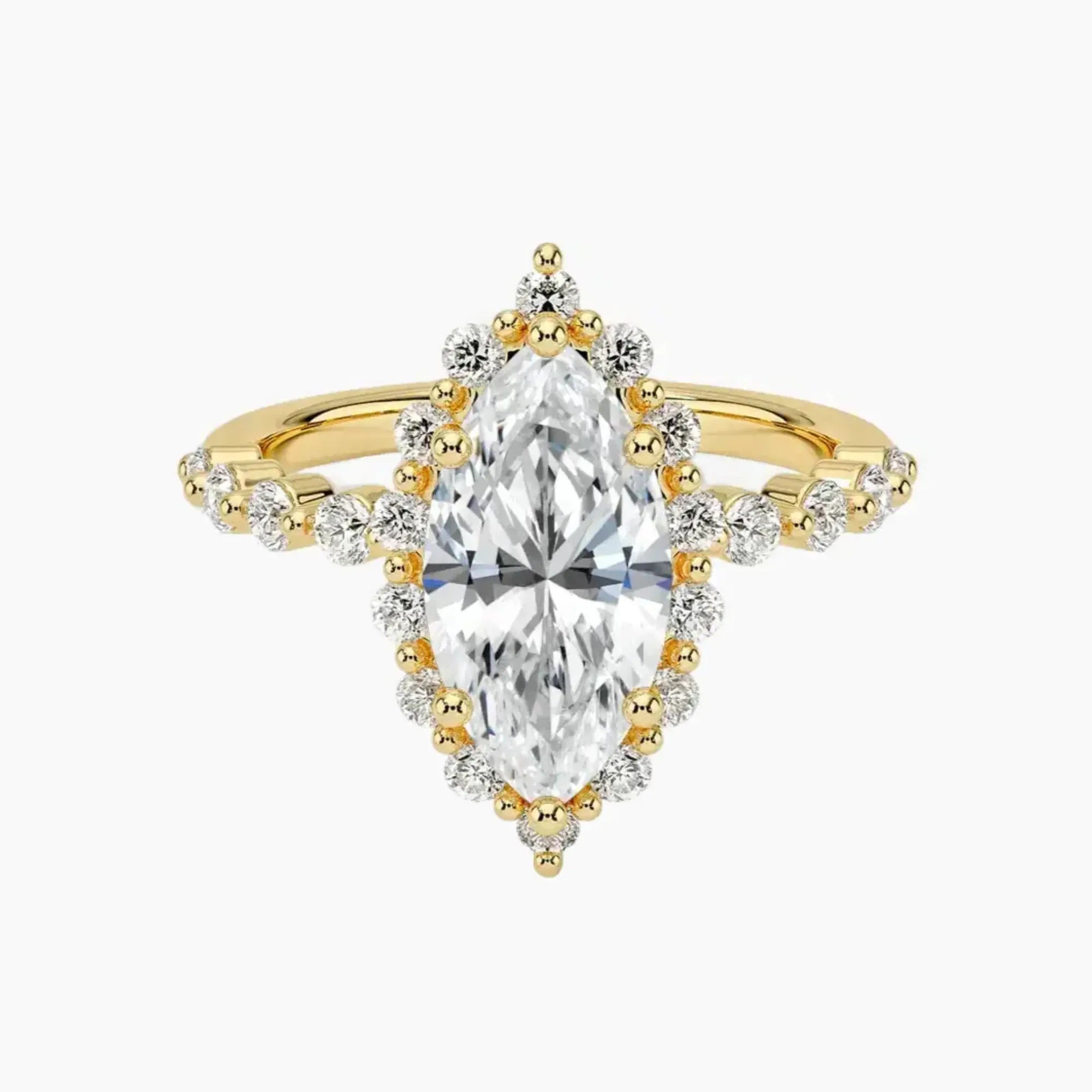 Anthea Marquise Designer 2.5 Carat Lab Grown Diamond Engagement Ring in 14K White Gold