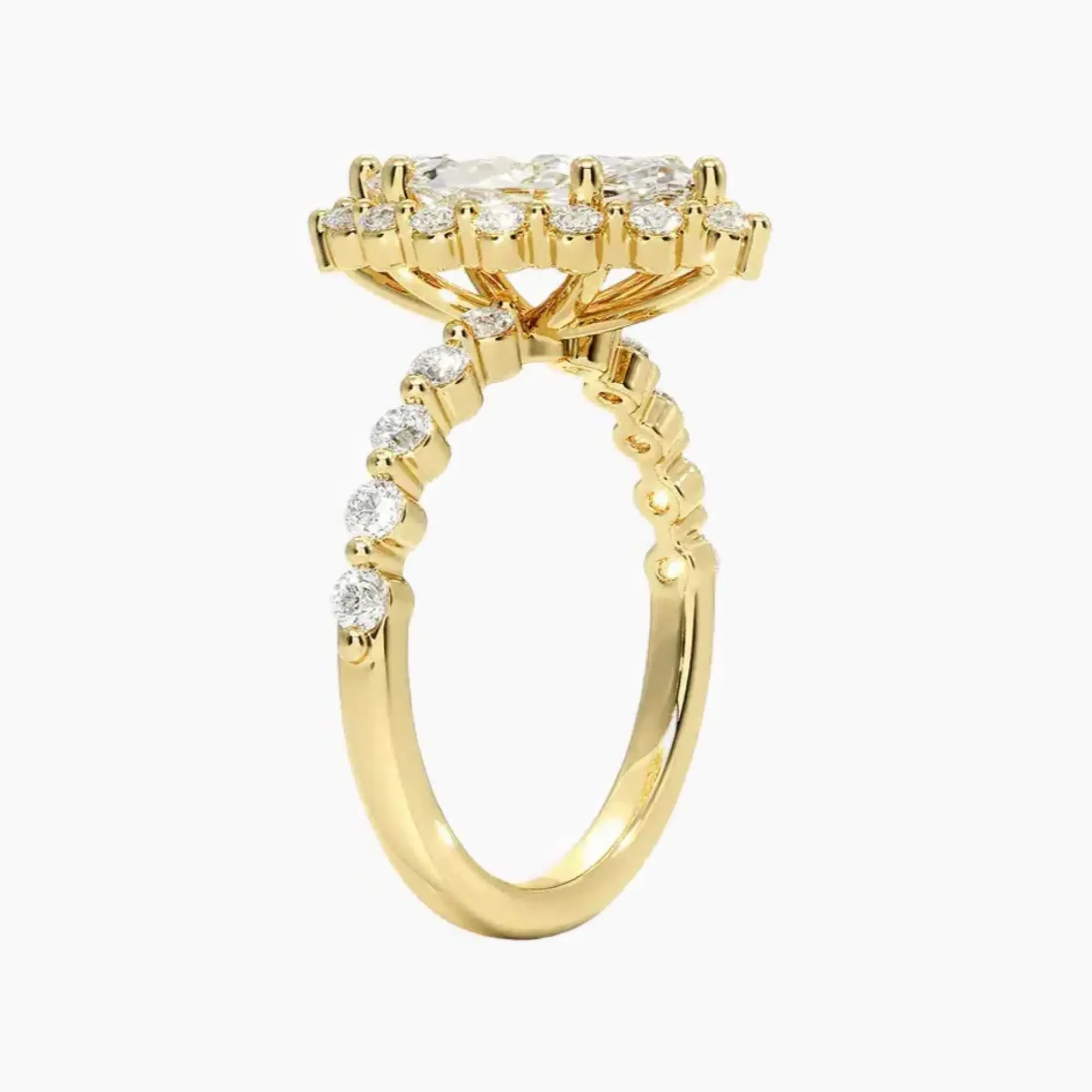 Anthea Marquise Designer 2.5 Carat Lab Grown Diamond Engagement Ring in 14K White Gold