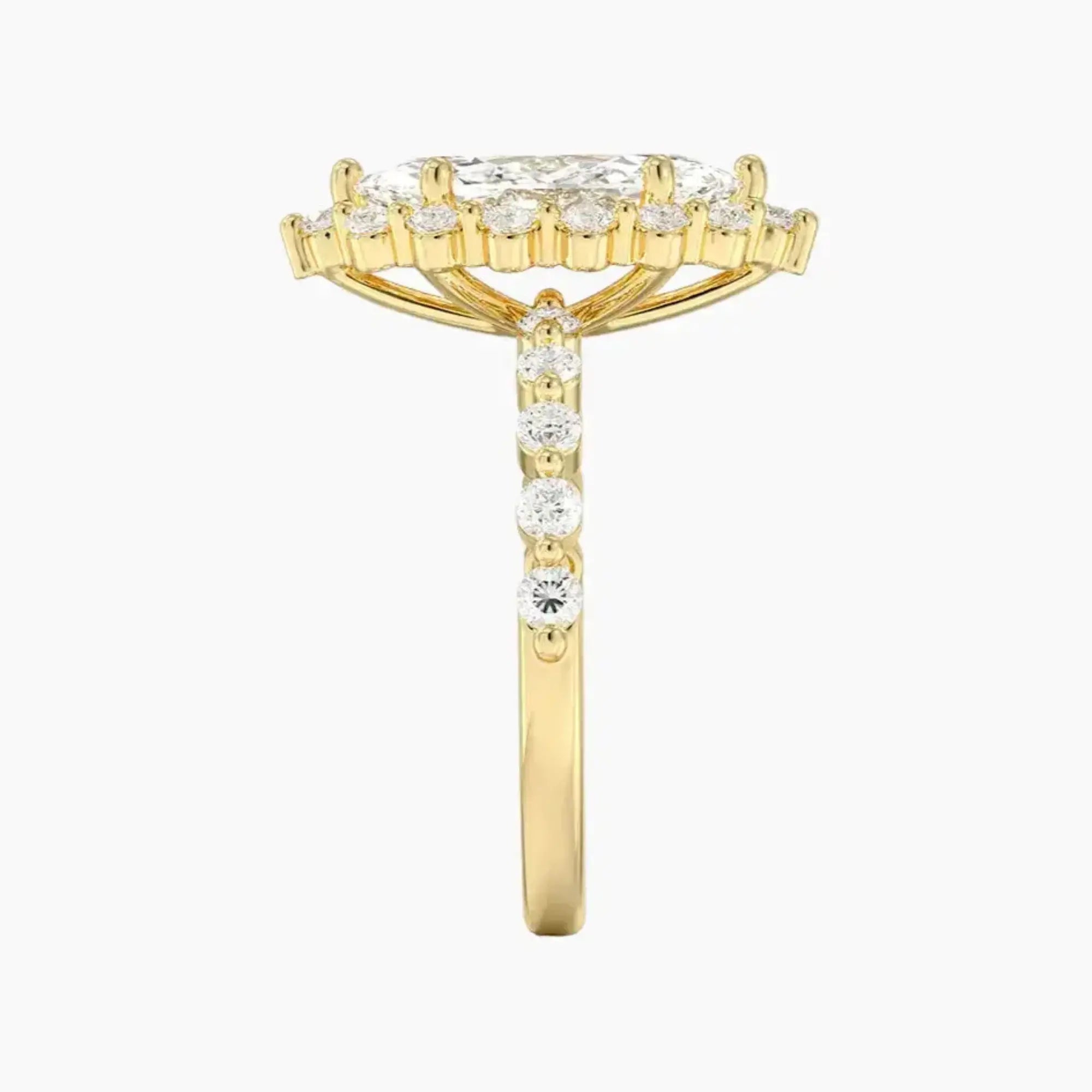 Anthea Marquise Designer 3 Carat Lab Grown Diamond Engagement Ring in 18K Rose Gold