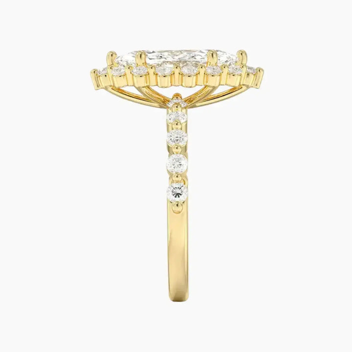 Anthea Marquise Designer 3 Carat Lab Grown Diamond Engagement Ring in 18K Rose Gold