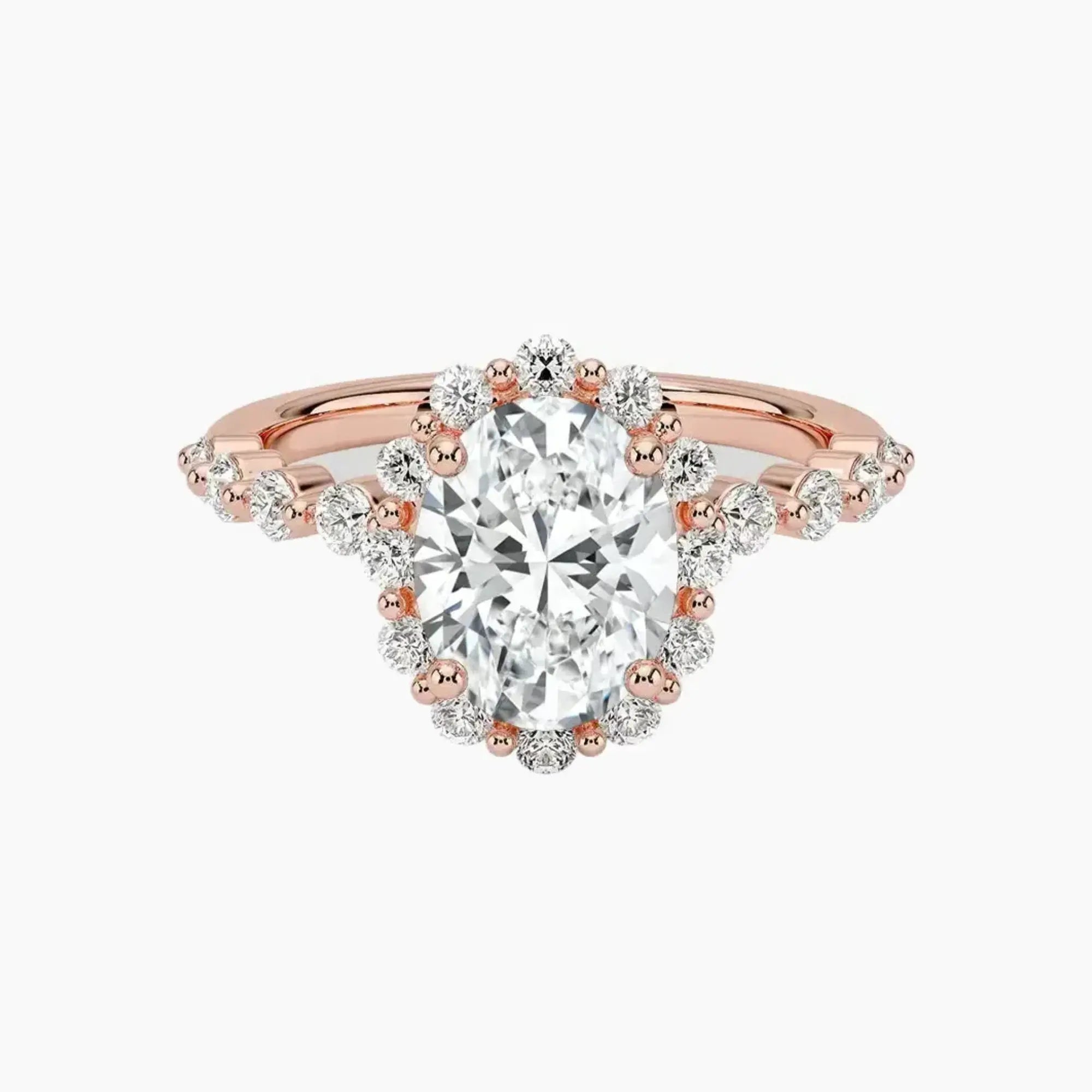 Anthea Oval Designer 2.5 Carat Lab Grown Diamond Engagement Ring in 18K White Gold