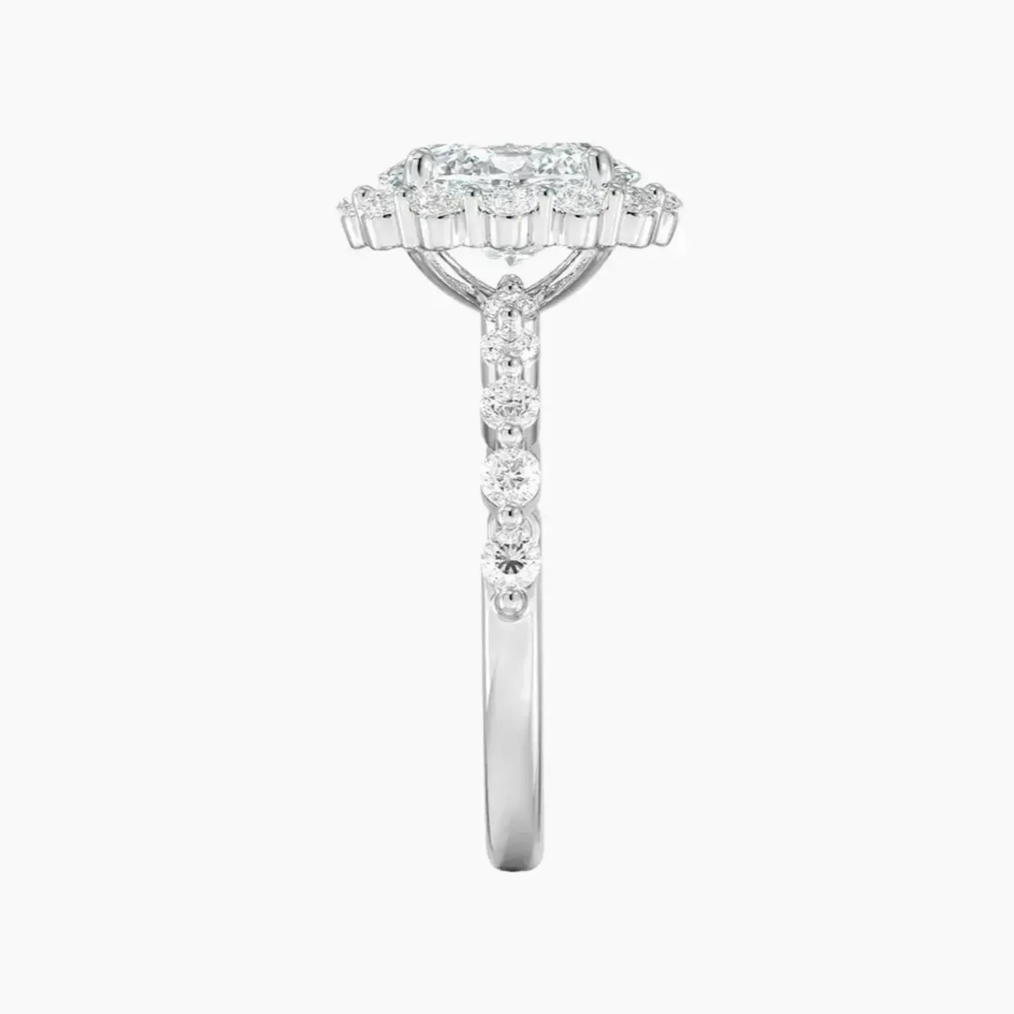 Anthea Oval Designer 2 Carat Lab Grown Diamond Engagement Ring in 18K Rose Gold