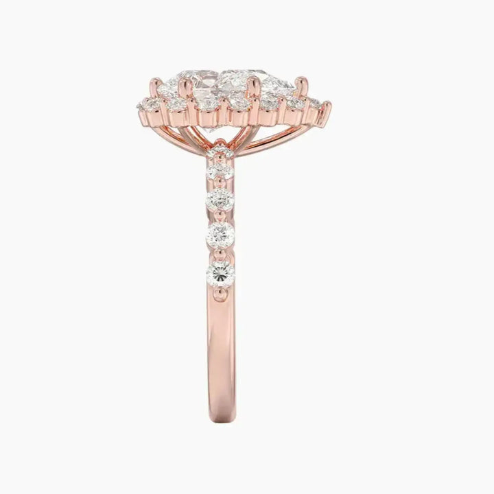 Anthea Pear Designer 1.5 Carat Lab Grown Diamond Engagement Ring in 18K Yellow Gold
