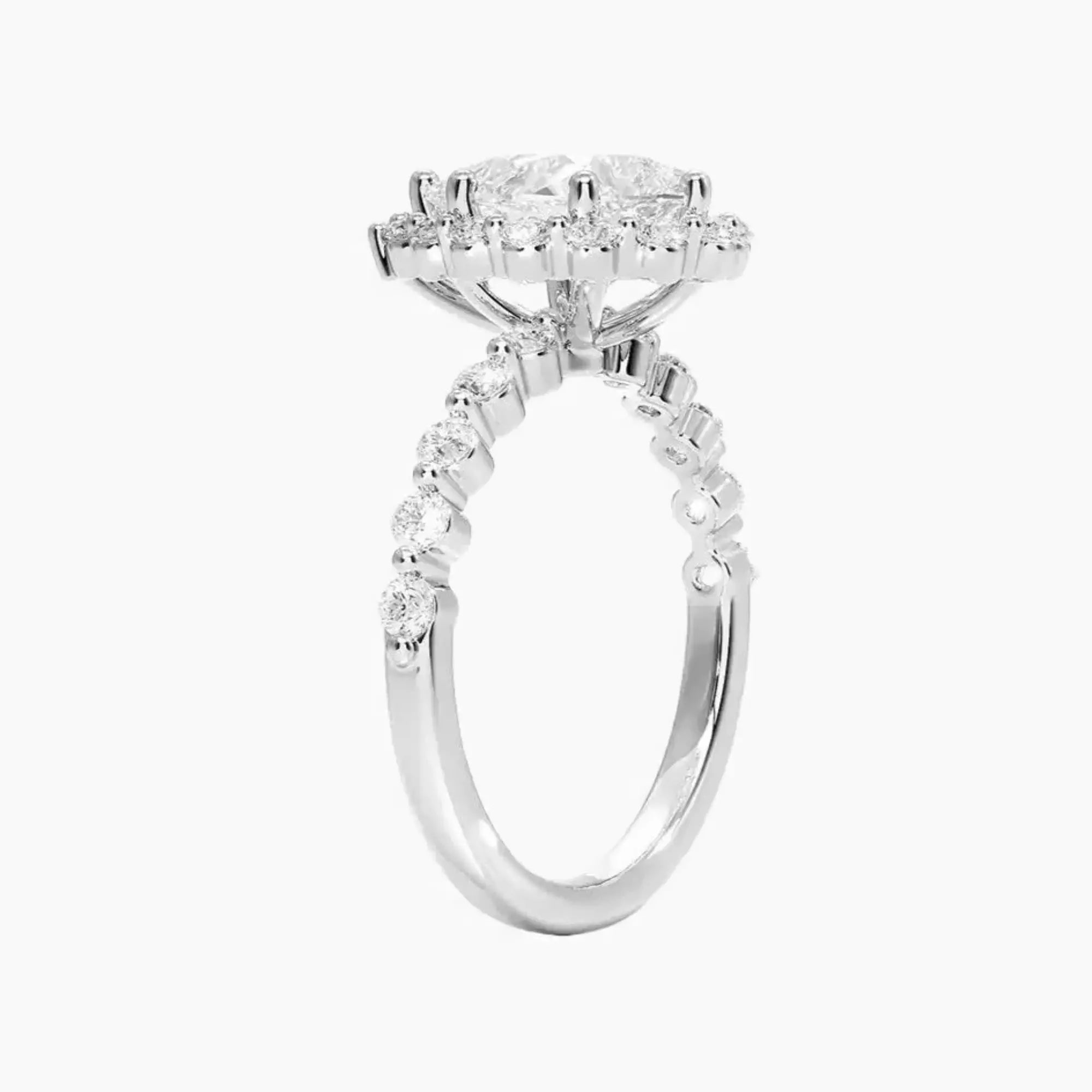 Anthea Pear Designer Diamond Ring Setting in 18K Yellow Gold