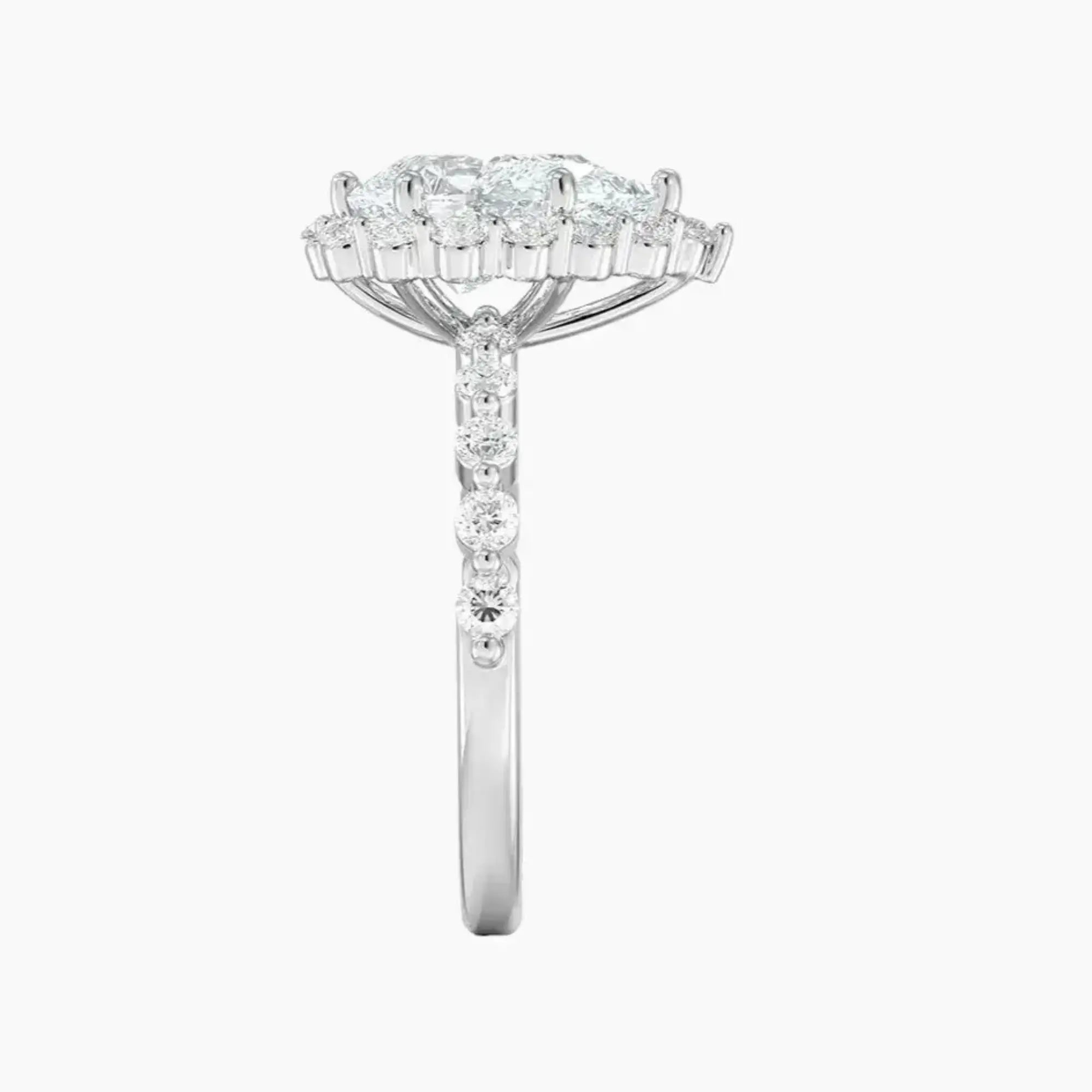 Anthea Pear Designer 2 Carat Lab Grown Diamond Engagement Ring in 14K White Gold