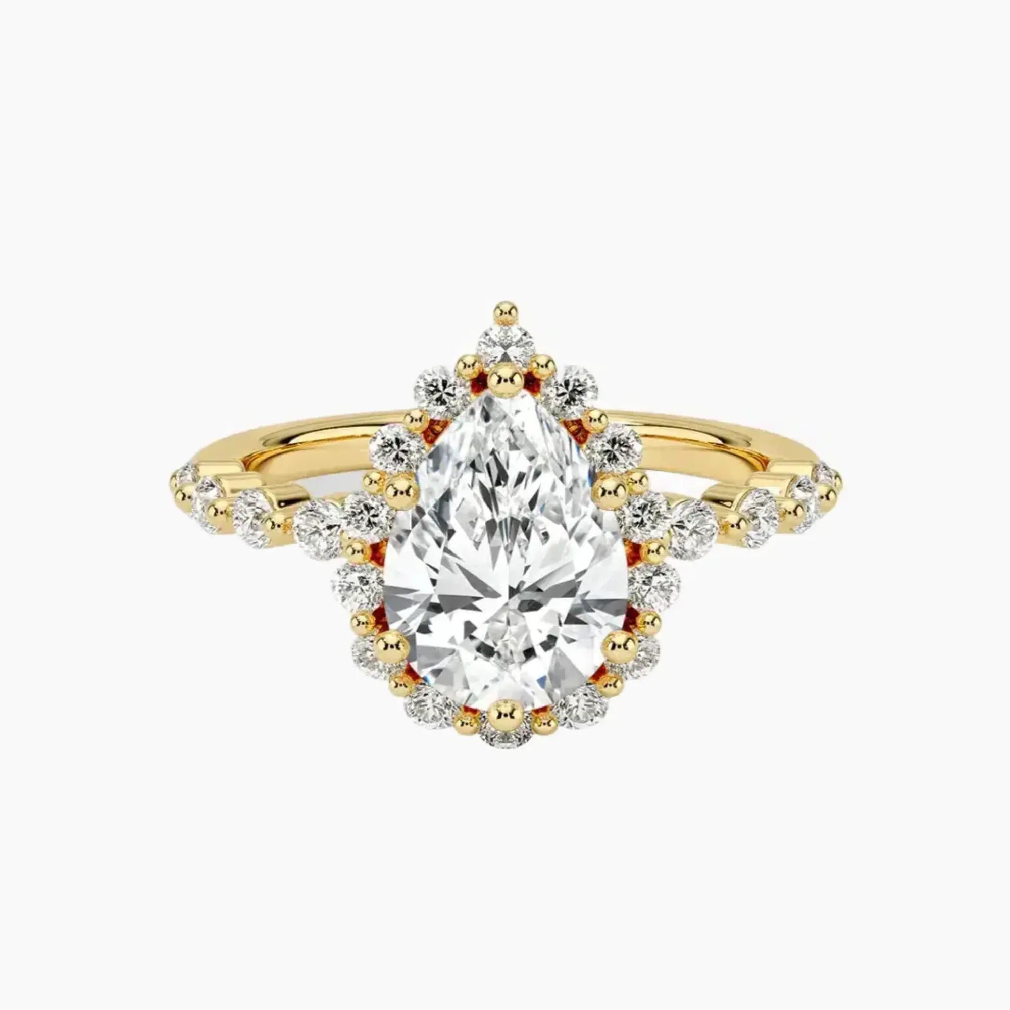 Anthea Pear Designer 2 Carat Lab Grown Diamond Engagement Ring in 14K Rose Gold