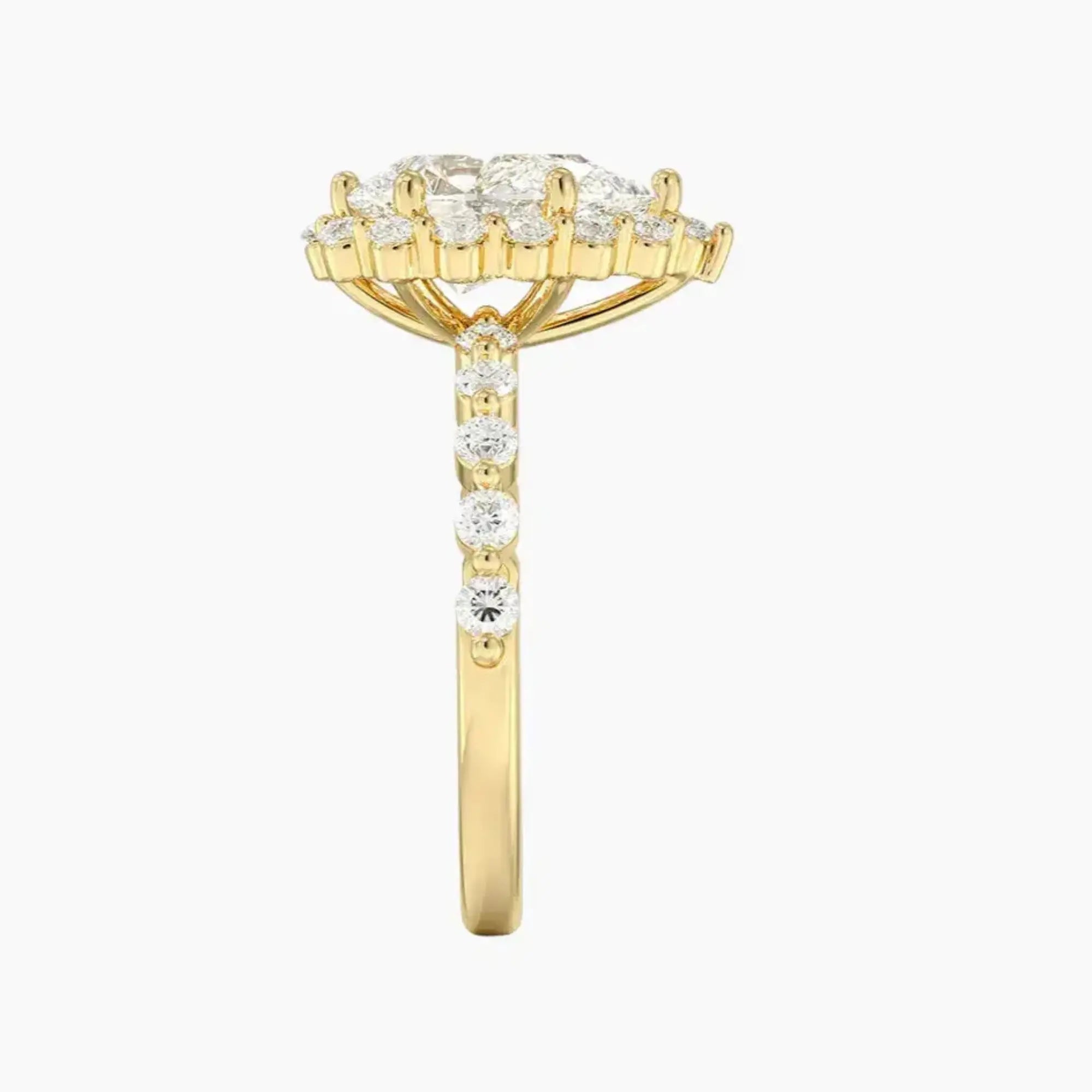 Anthea Pear Designer 1 Carat Lab Grown Diamond Engagement Ring in 14K White Gold