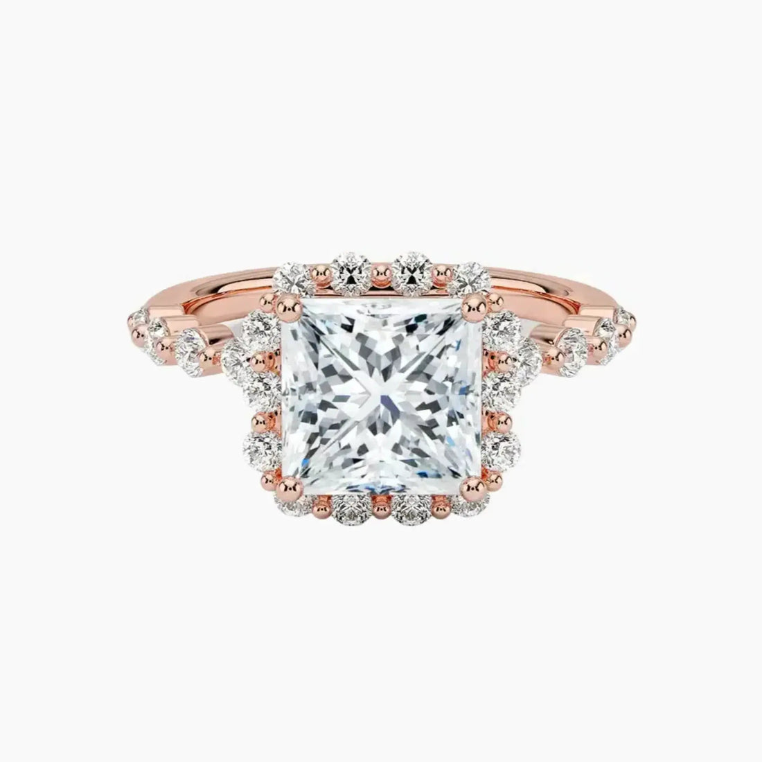 Anthea Princess Designer 1 Carat Lab Grown Diamond Engagement Ring in 14K Yellow Gold