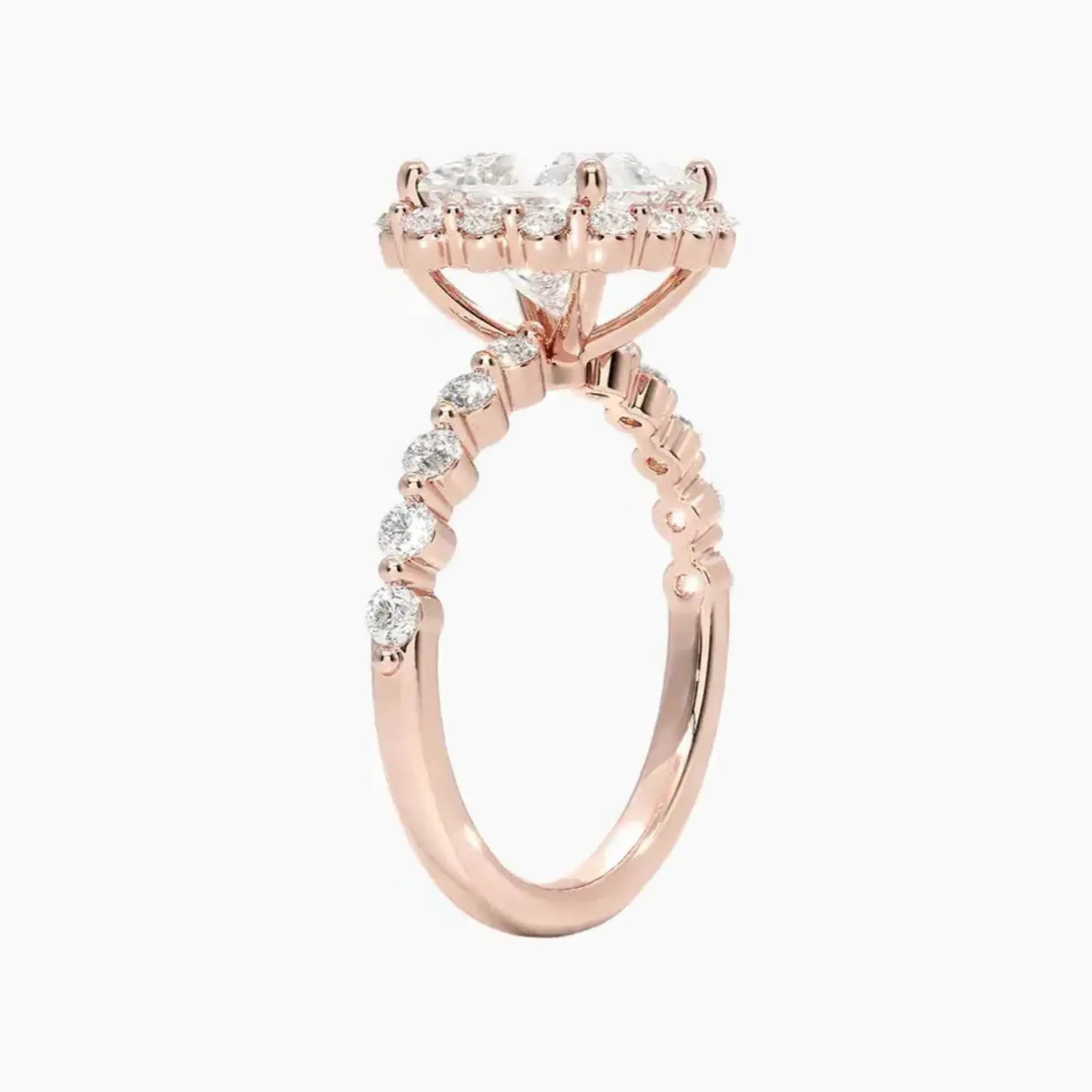 Anthea Princess Designer Diamond Ring Setting in 14K Yellow Gold
