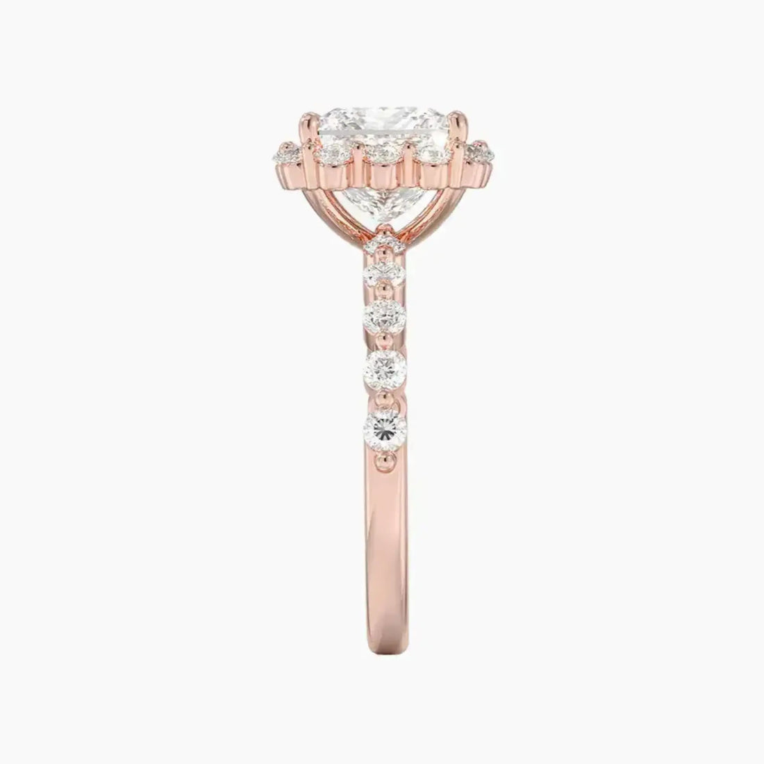 Anthea Princess Designer 3 Carat Lab Grown Diamond Engagement Ring in 14K Yellow Gold