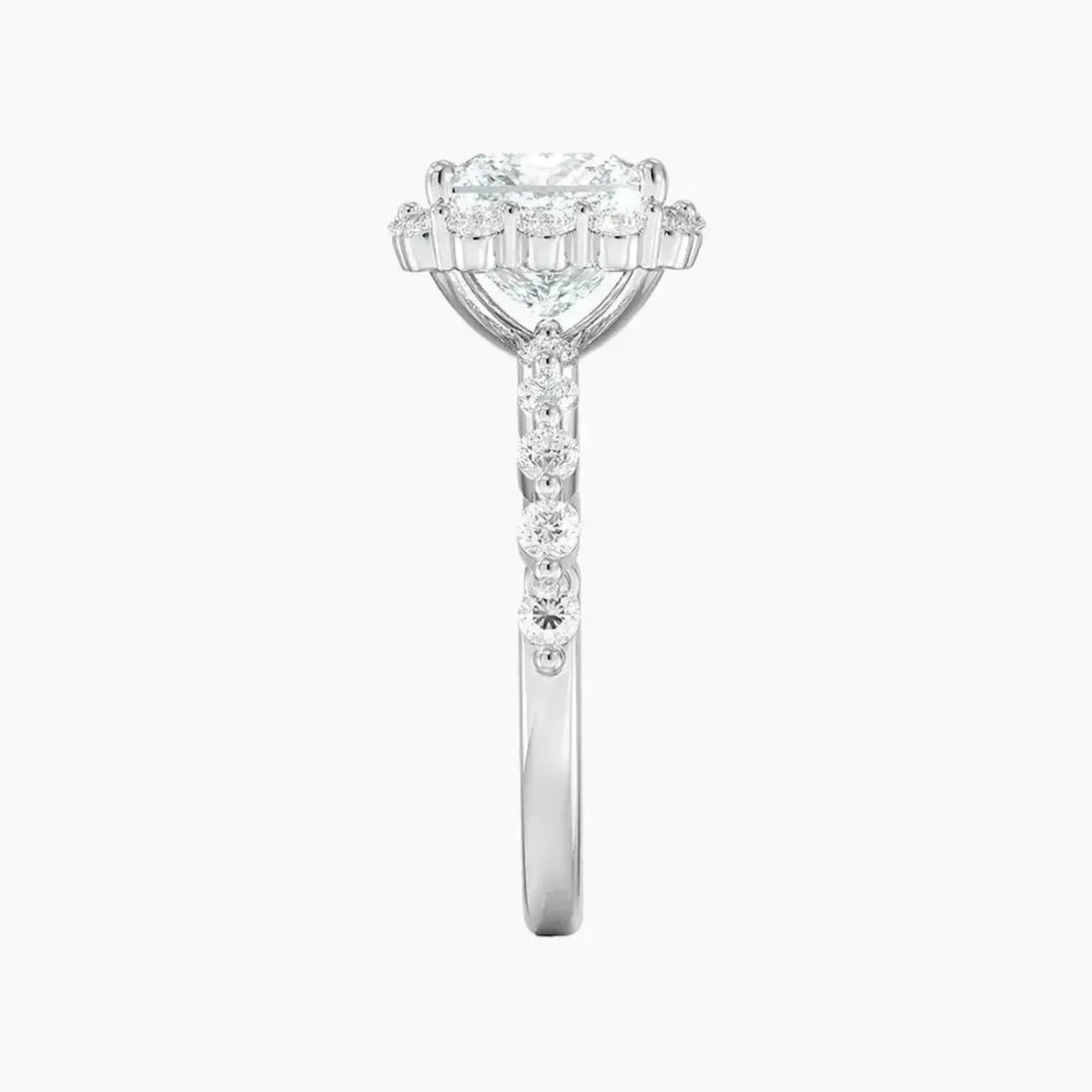 Anthea Princess Designer 1.5 Carat Lab Grown Diamond Engagement Ring in 18K White Gold