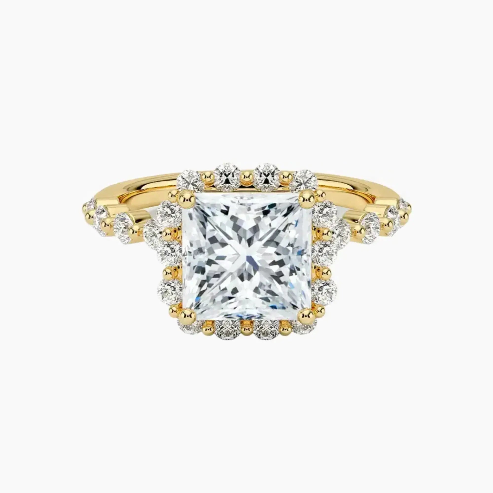 Anthea Princess Designer 1 Carat Lab Grown Diamond Engagement Ring in 18K Yellow Gold