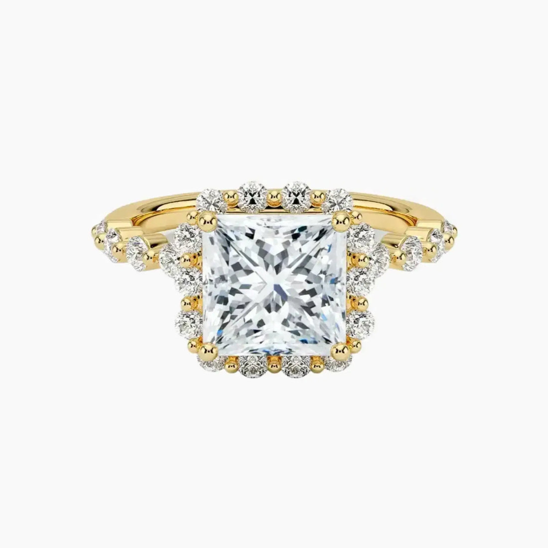 Anthea Princess Designer 1.5 Carat Lab Grown Diamond Engagement Ring in 18K Yellow Gold