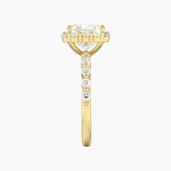 Anthea Princess Designer 1 Carat Lab Grown Diamond Engagement Ring in 18K Rose Gold