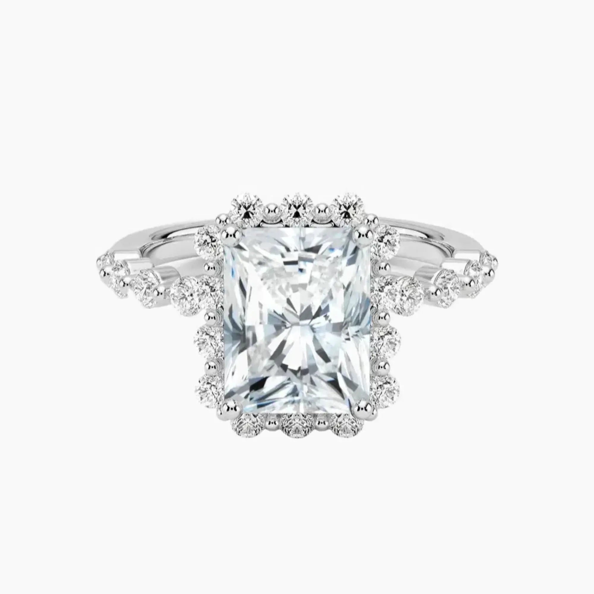 Anthea Radiant Designer 1 Carat Lab Grown Diamond Engagement Ring in 14K Rose Gold
