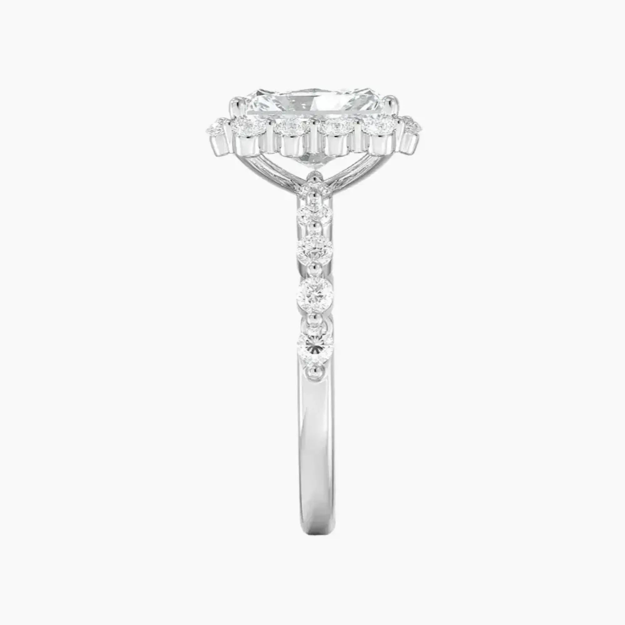Anthea Radiant Designer Diamond Ring Setting in 18K White Gold