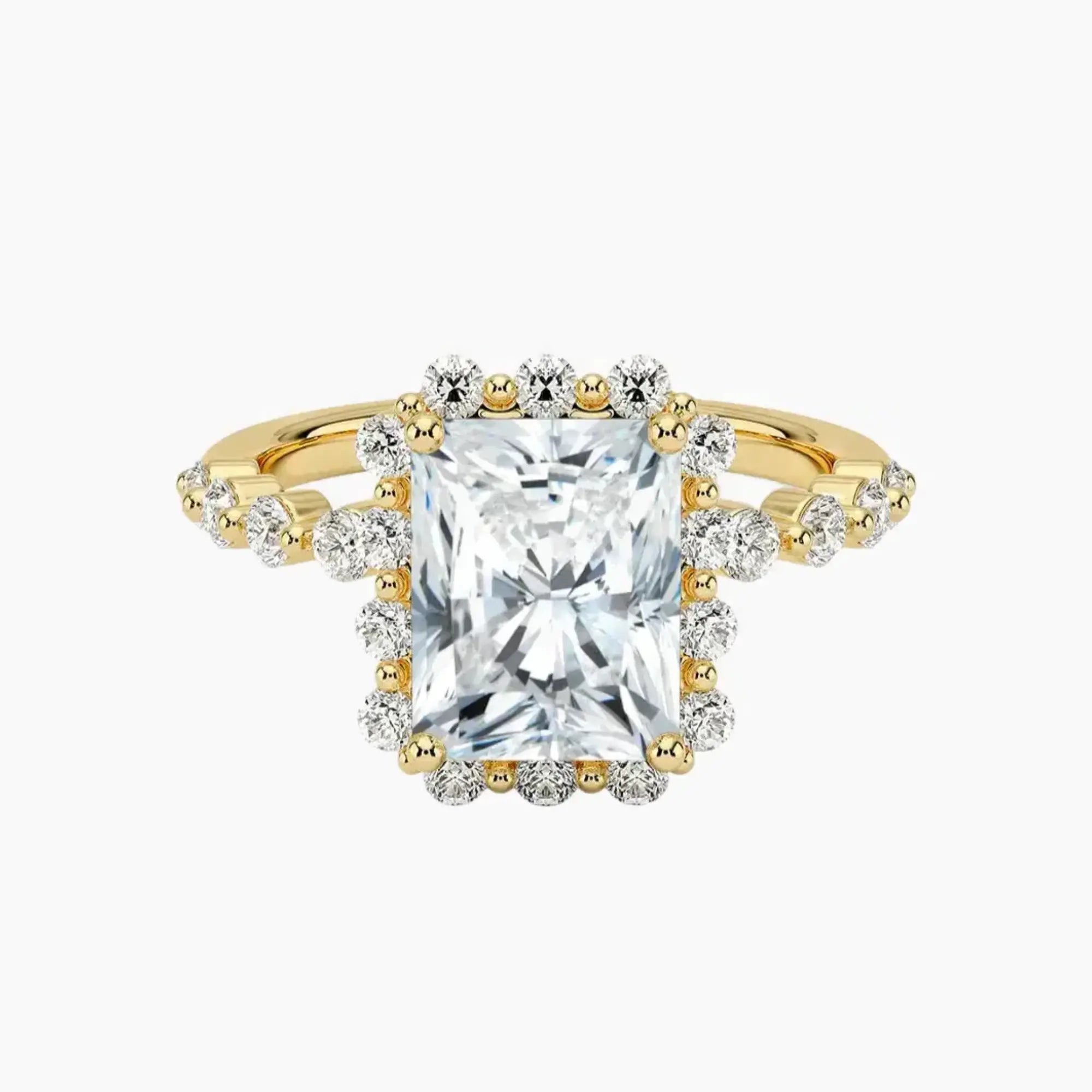 Anthea Radiant Designer 1 Carat Lab Grown Diamond Engagement Ring in 14K Rose Gold