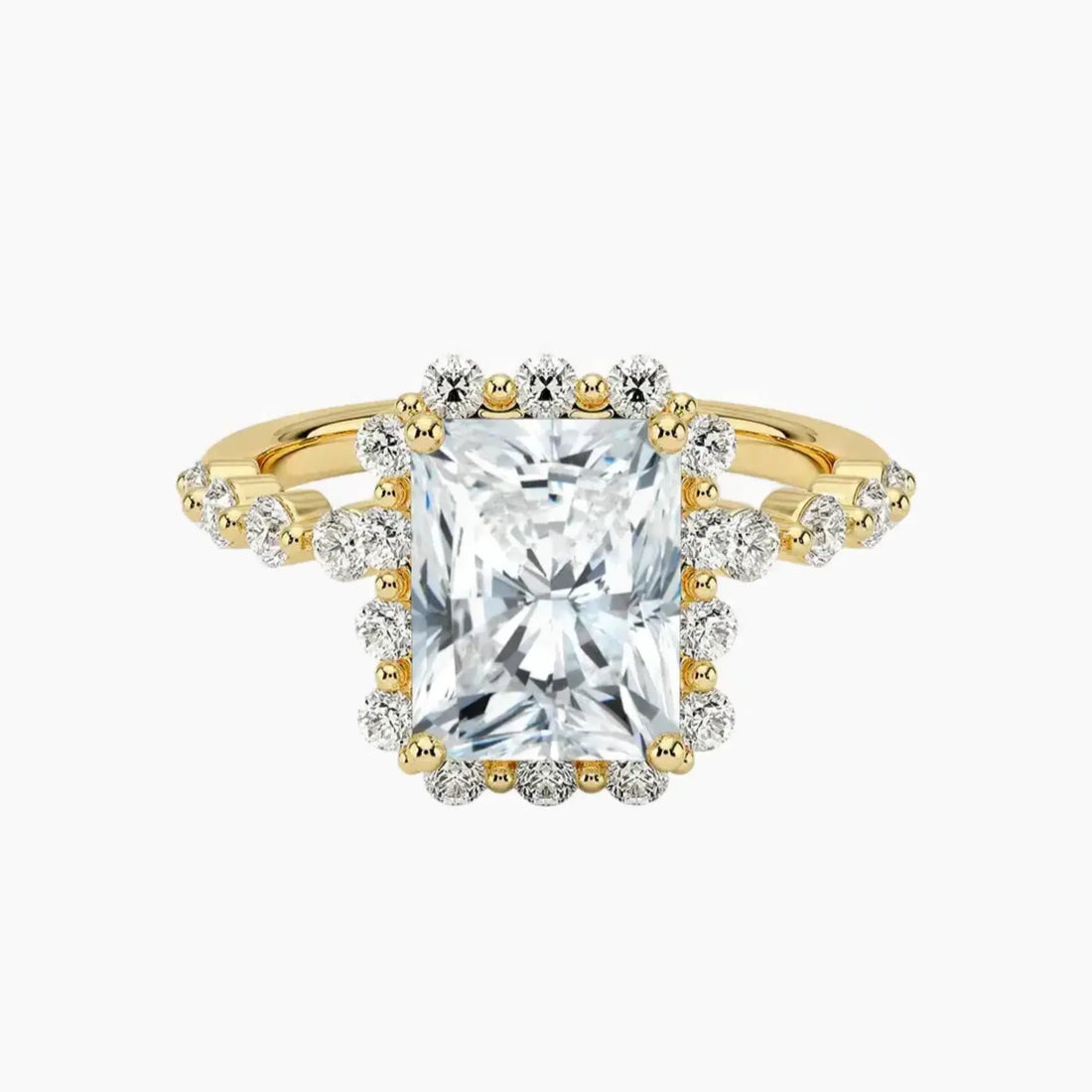Anthea Radiant Designer 2.5 Carat Lab Grown Diamond Engagement Ring in 18K White Gold
