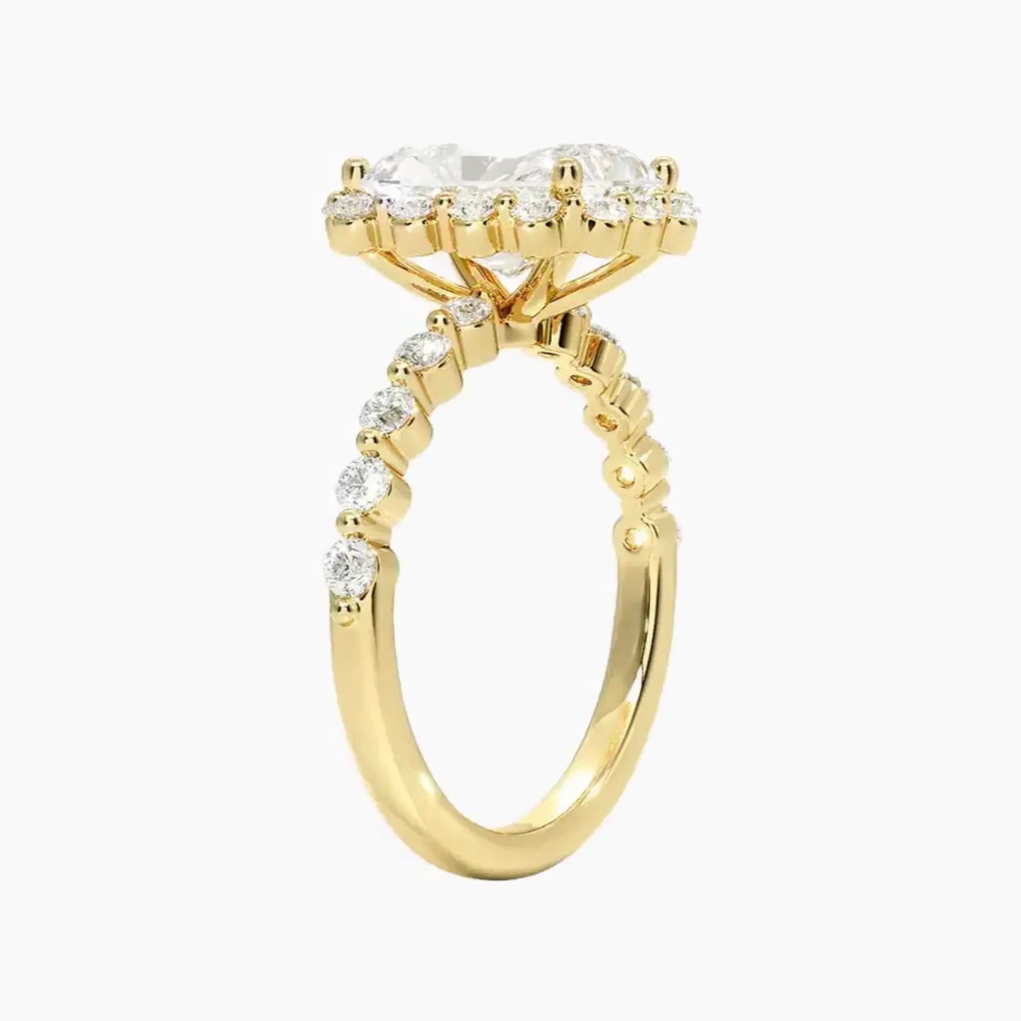 Anthea Radiant Designer Diamond Ring Setting in 18K Yellow Gold