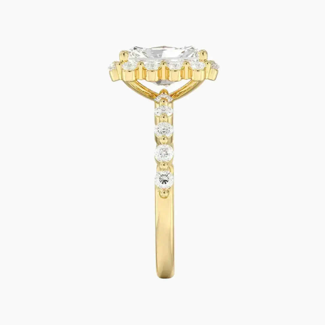 Anthea Radiant Designer 2 Carat Lab Grown Diamond Engagement Ring in 14K White Gold