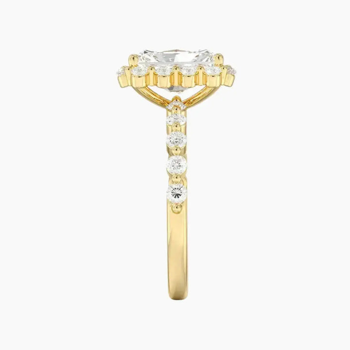 Anthea Radiant Designer 2.5 Carat Lab Grown Diamond Engagement Ring in 18K Rose Gold