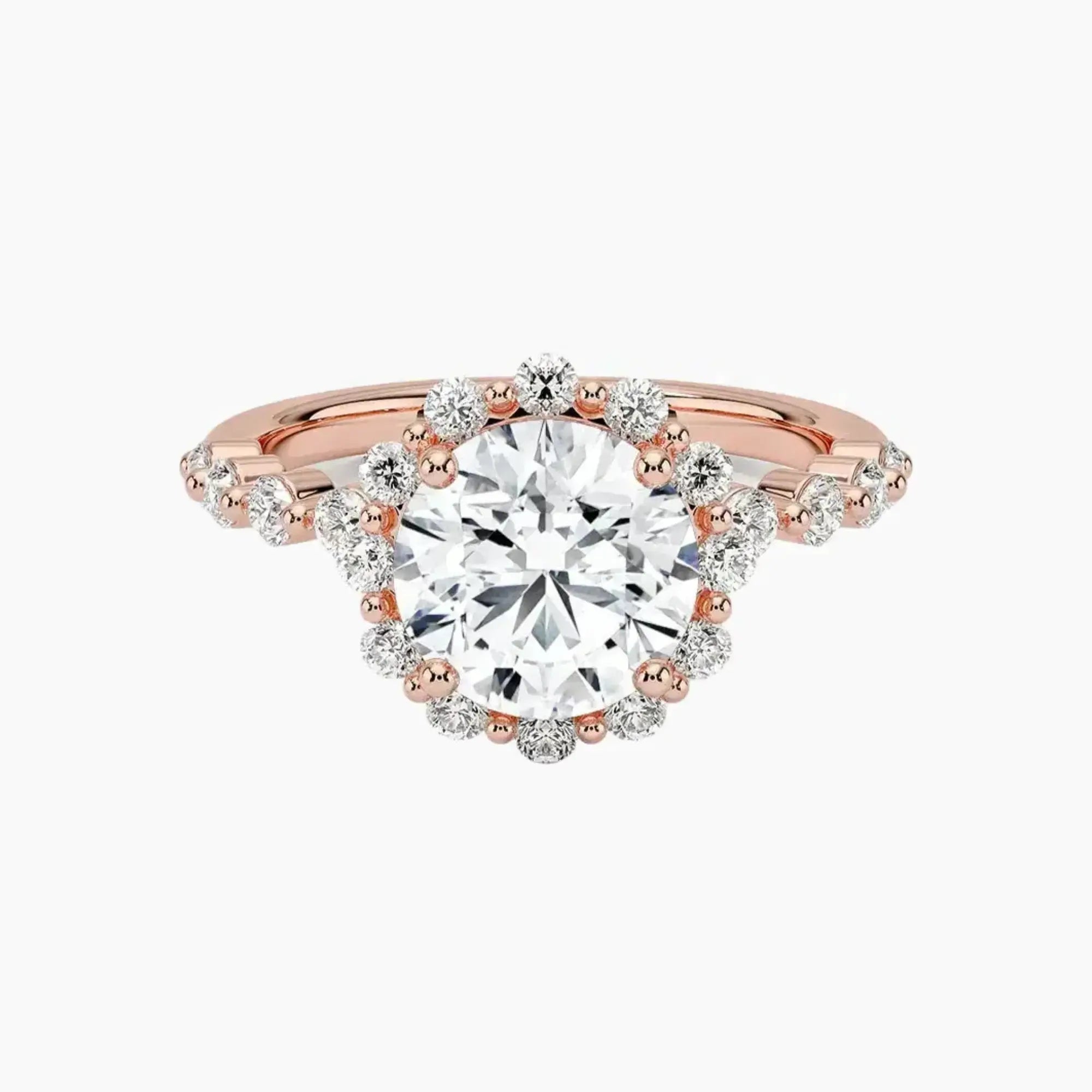 Anthea Round Designer Diamond Ring Setting in 18K White Gold