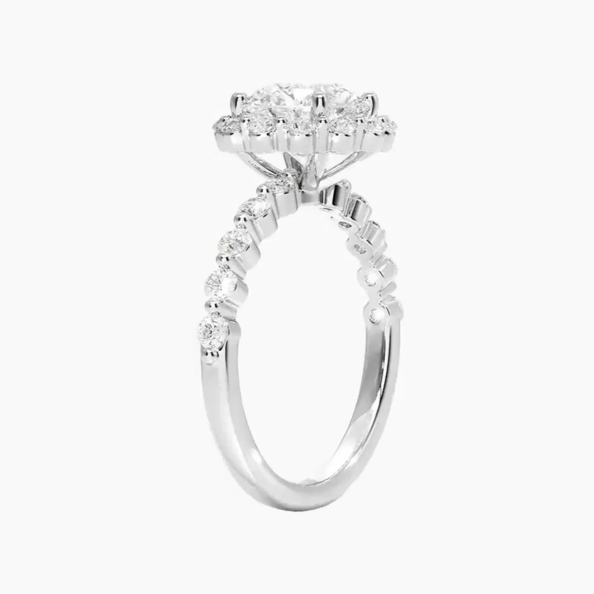 Anthea Round Designer Diamond Ring Setting in 18K Yellow Gold