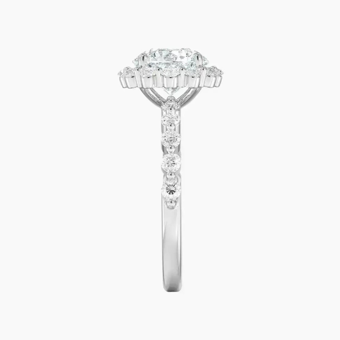 Anthea Round Designer 2.5 Carat Lab Grown Diamond Engagement Ring in 18K Yellow Gold