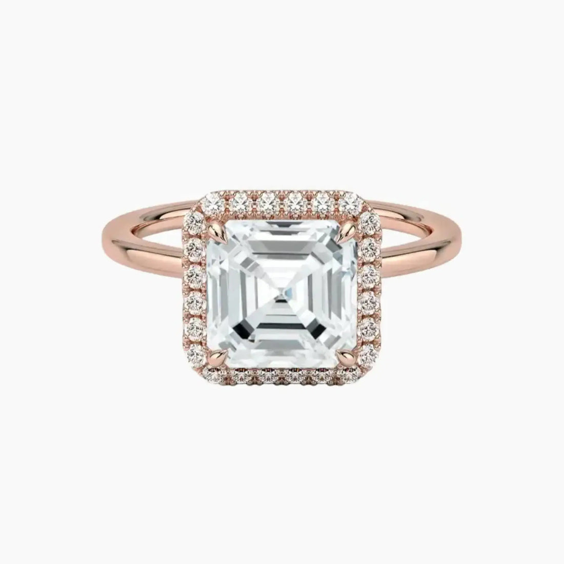 Cassiopeia Asscher Hidden Halo 1.5 Carat Lab Grown Diamond Engagement Ring in 14K Yellow Gold