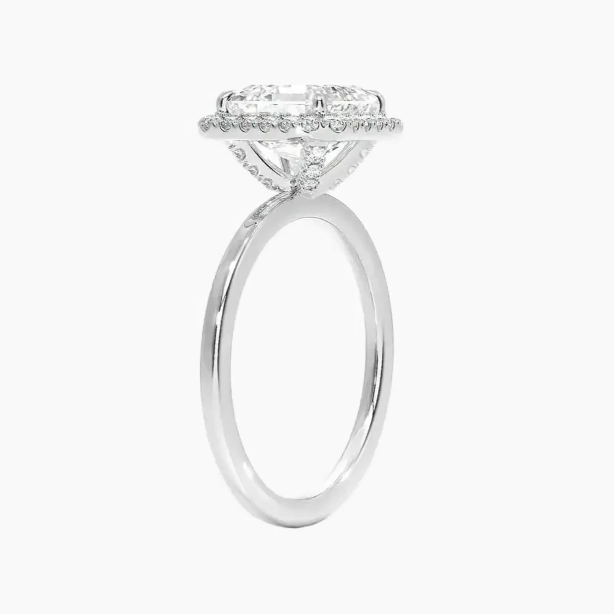 Cassiopeia Asscher Hidden Halo 3 Carat Lab Grown Diamond Engagement Ring in 18K Yellow Gold