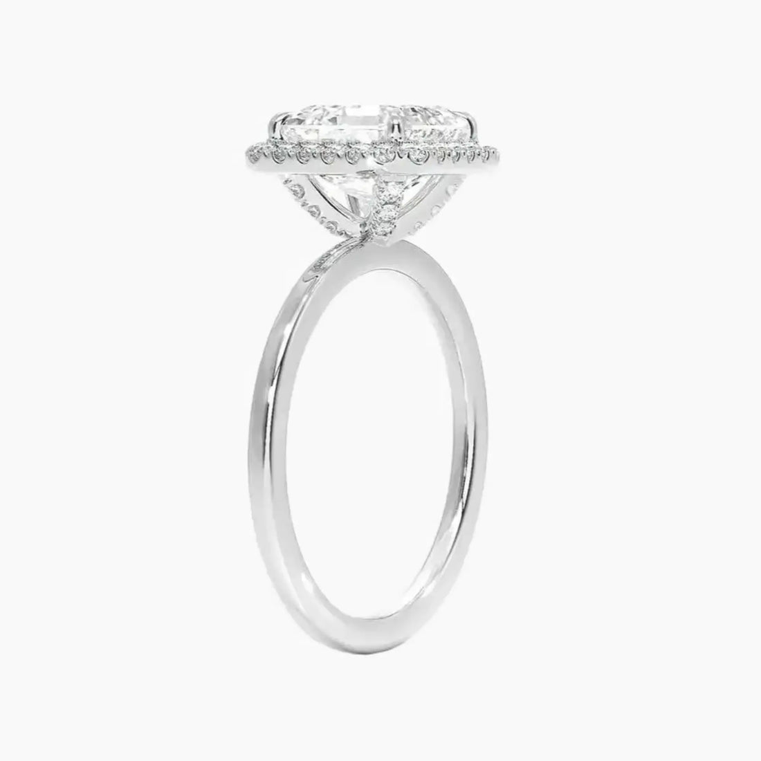 Cassiopeia Asscher Hidden Halo 2 Carat Lab Grown Diamond Engagement Ring in 18K Yellow Gold