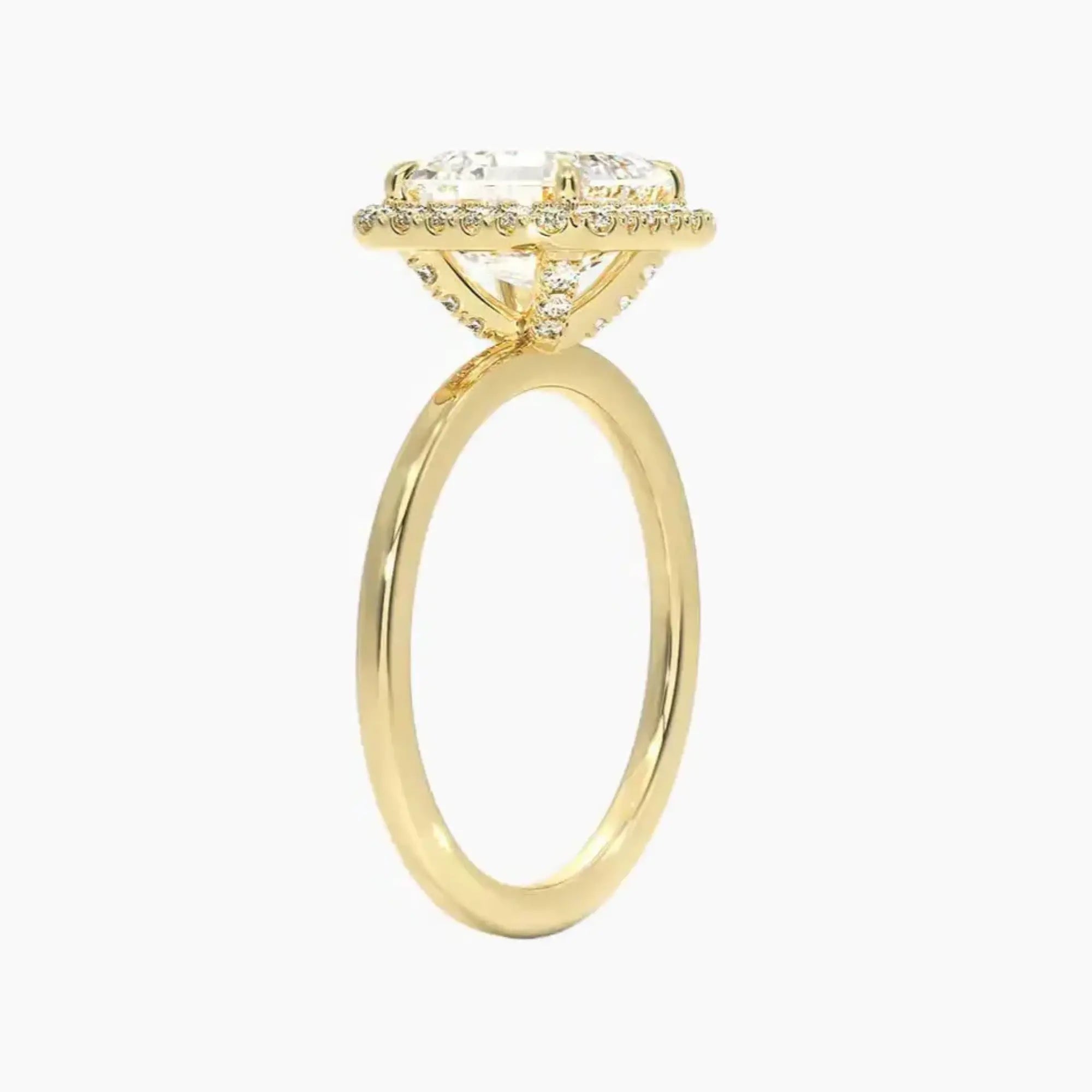 Cassiopeia Asscher Hidden Halo 1 Carat Lab Grown Diamond Engagement Ring in 14K Rose Gold