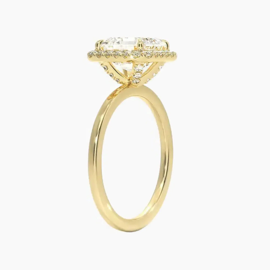Cassiopeia Asscher Hidden Halo 1 Carat Lab Grown Diamond Engagement Ring in 18K White Gold
