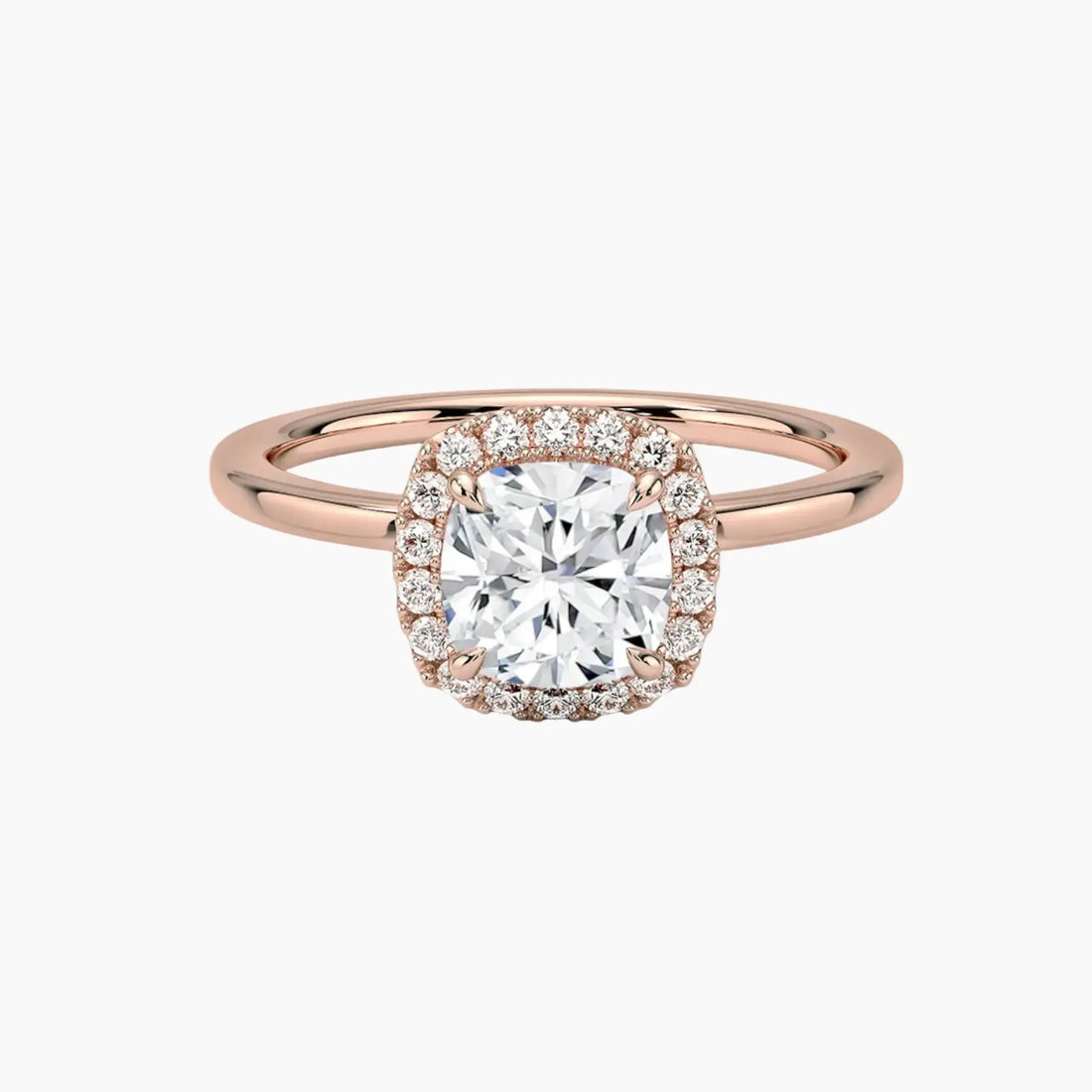 Cassiopeia Cushion Hidden Halo 1 Carat Lab Grown Diamond Engagement Ring in 14K Yellow Gold