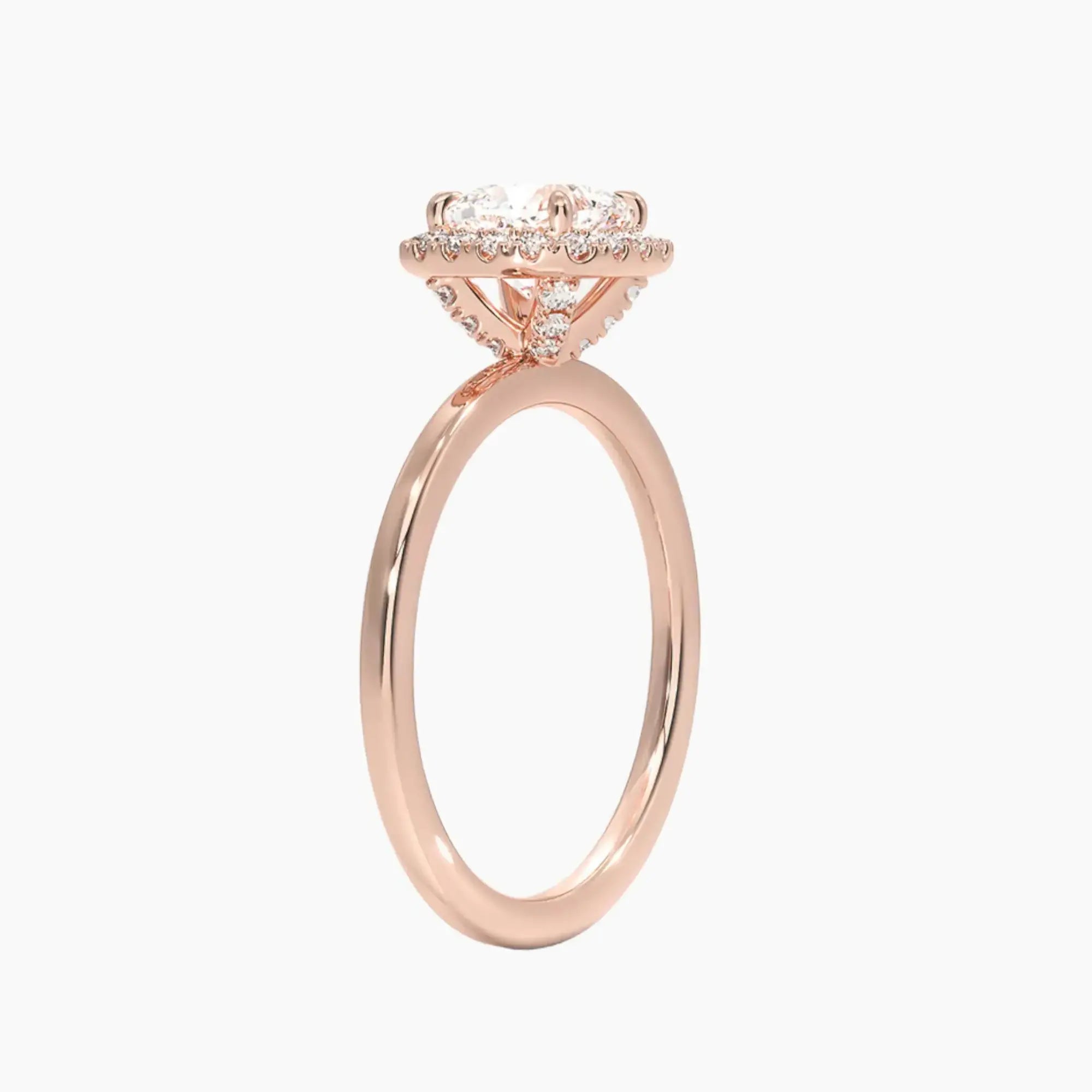 Cassiopeia Cushion Hidden Halo 2 Carat Lab Grown Diamond Engagement Ring in 18K White Gold
