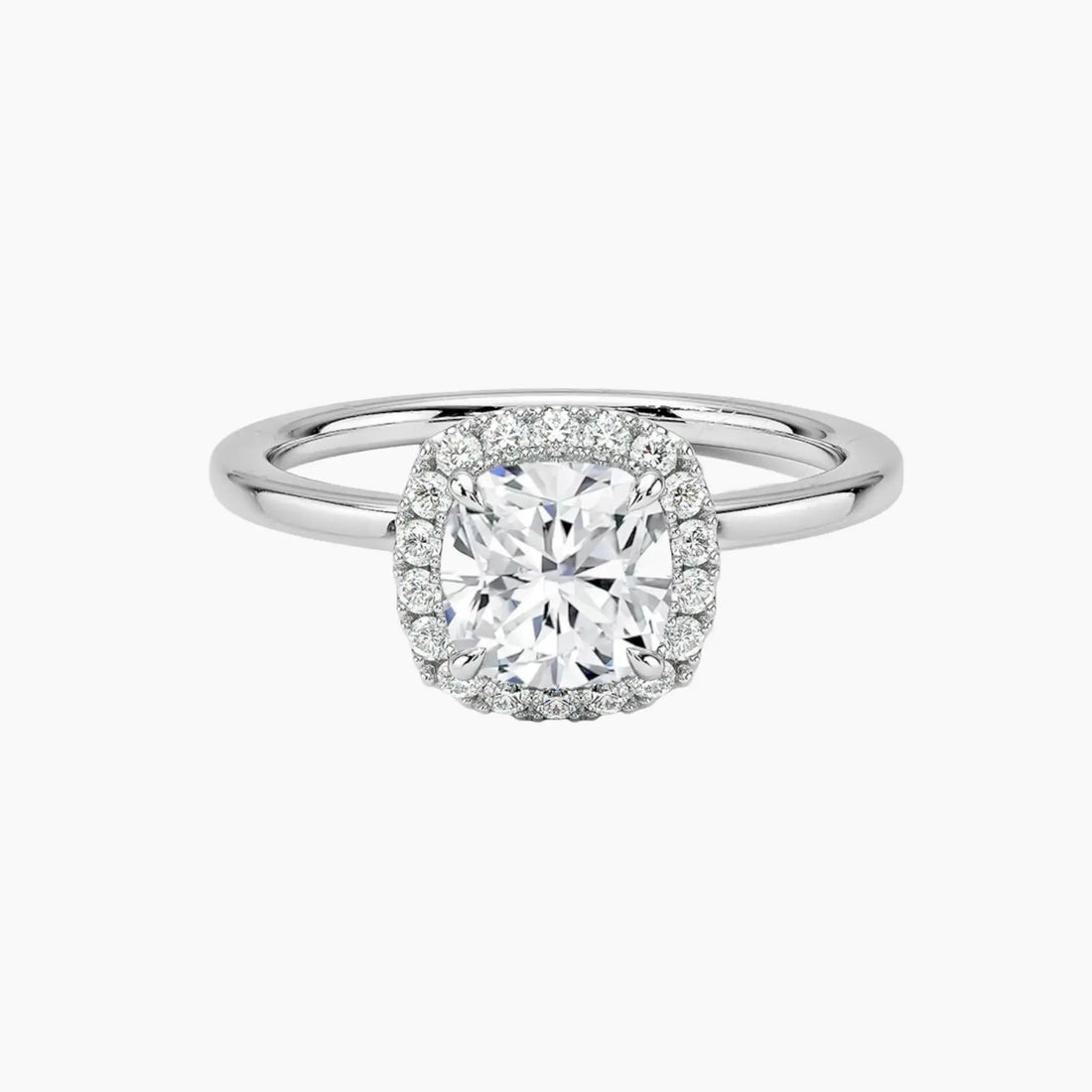 Cassiopeia Cushion Hidden Halo 1.5 Carat Lab Grown Diamond Engagement Ring in 14K Rose Gold