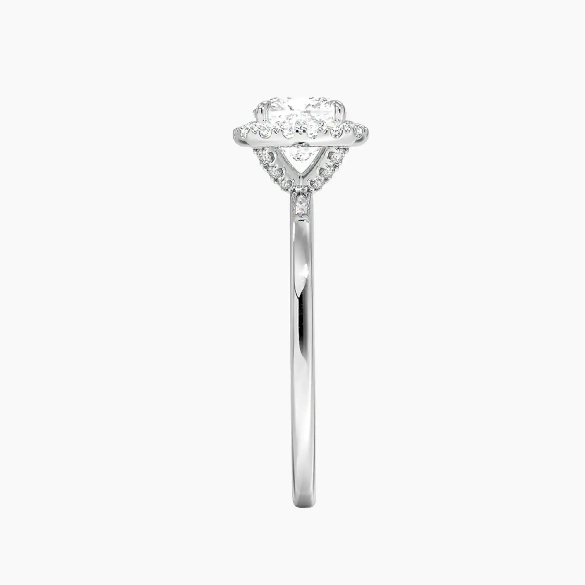 Cassiopeia Cushion Hidden Halo 1 Carat Lab Grown Diamond Engagement Ring in 14K Yellow Gold