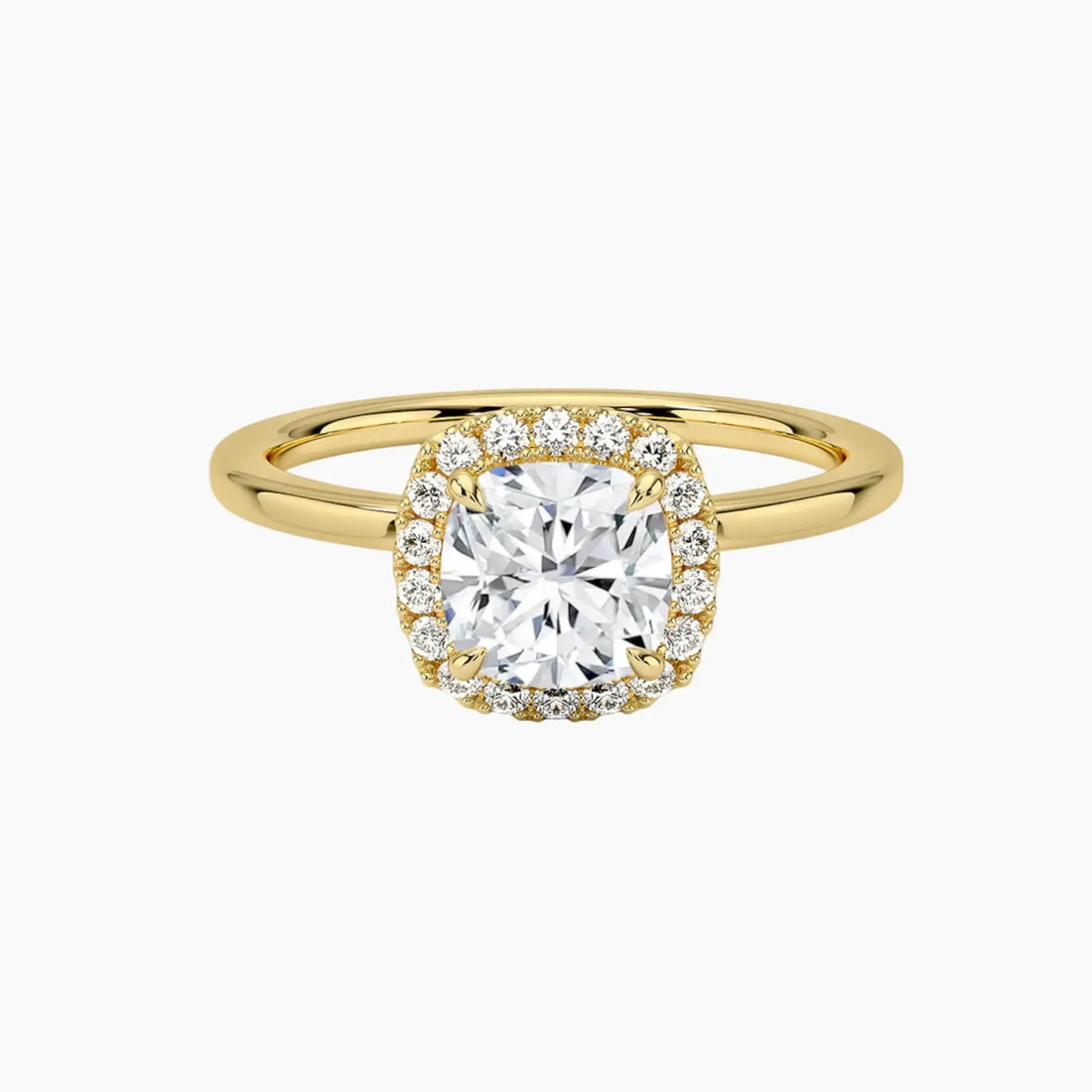 Cassiopeia Cushion Hidden Halo 2.5 Carat Lab Grown Diamond Engagement Ring in 18K Rose Gold