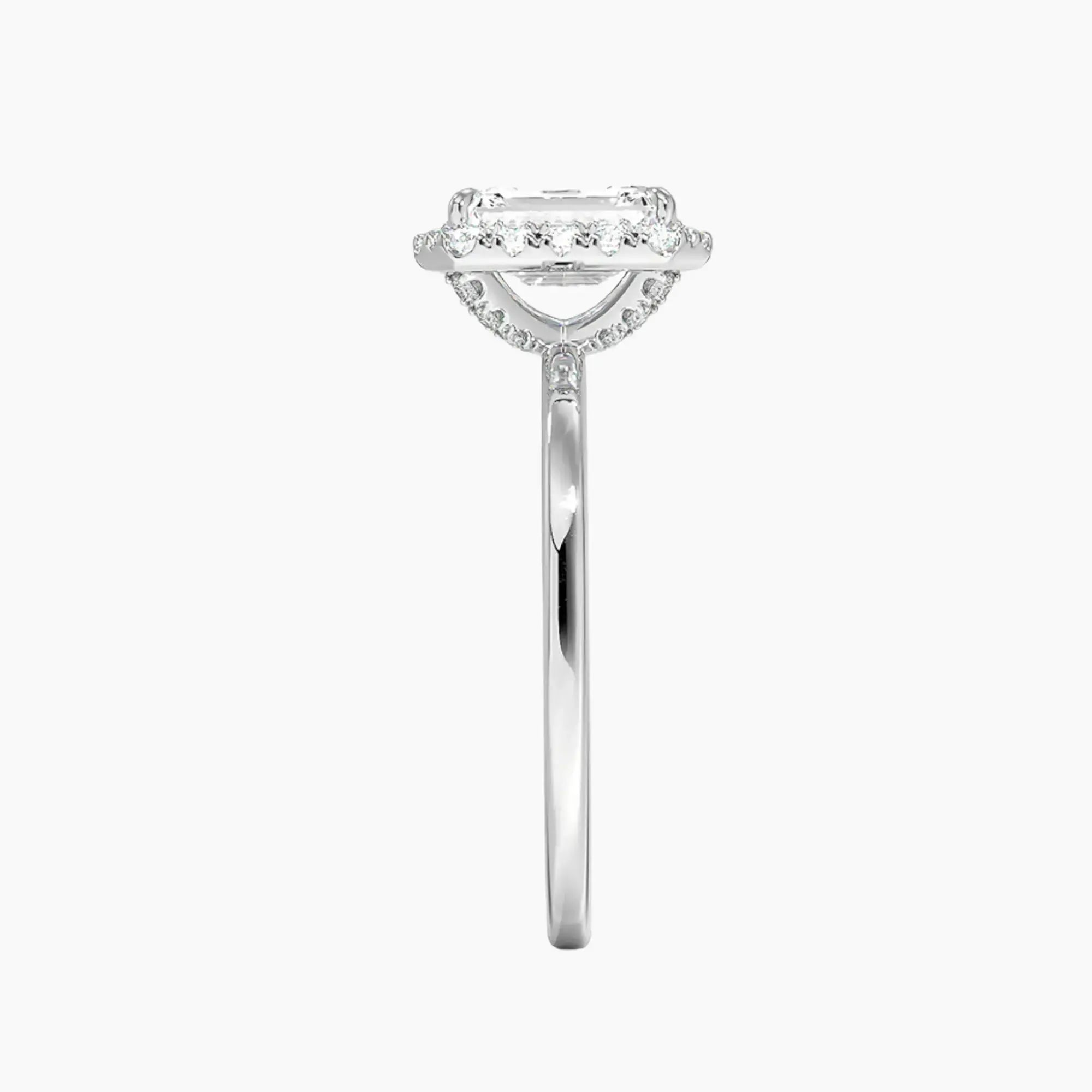 Cassiopeia Emerald Hidden Halo 1 Carat Lab Grown Diamond Engagement Ring in 18K Rose Gold