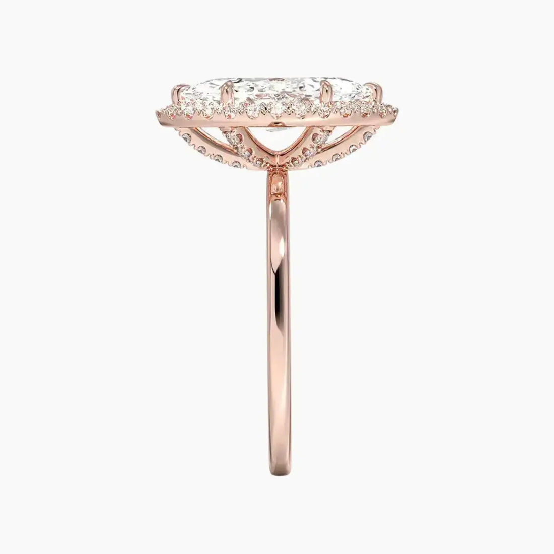 Cassiopeia Marquise Hidden Halo Diamond Ring Setting in 14K White Gold