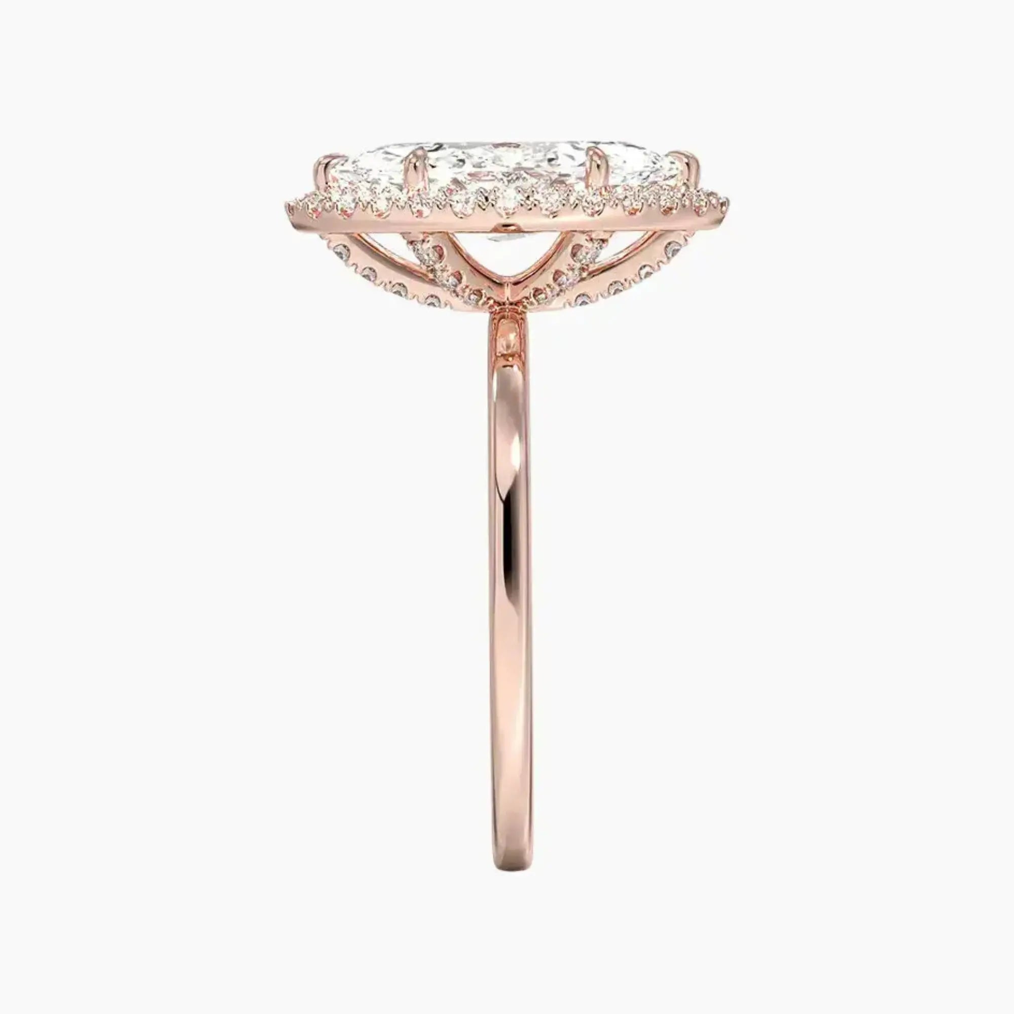 Cassiopeia Marquise Hidden Halo 3 Carat Lab Grown Diamond Engagement Ring in 18K Yellow Gold