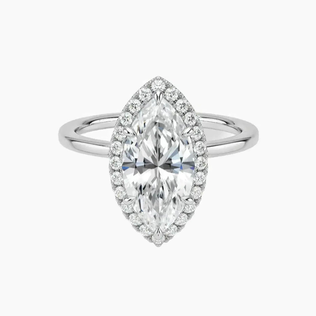 Cassiopeia Marquise Hidden Halo 2.5 Carat Lab Grown Diamond Engagement Ring in 14K Yellow Gold