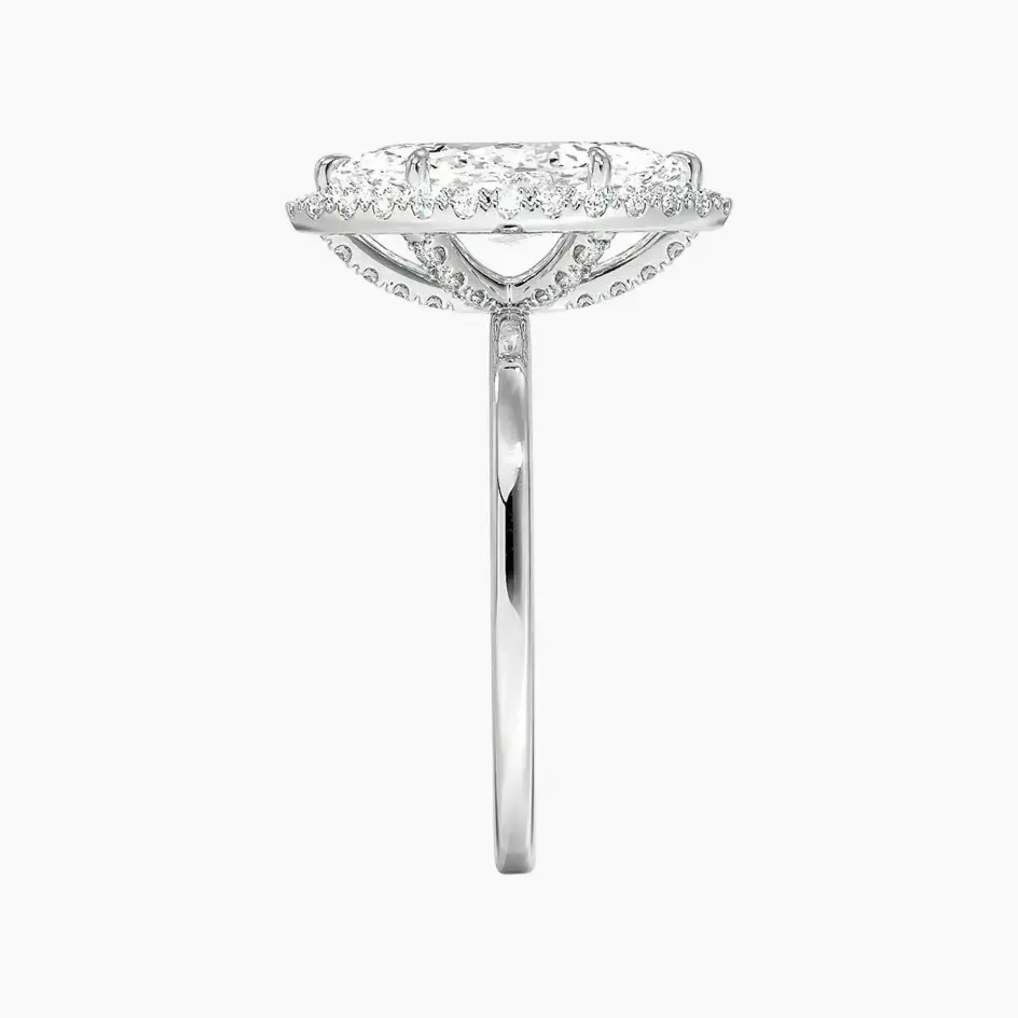 Cassiopeia Marquise Hidden Halo 1.5 Carat Lab Grown Diamond Engagement Ring in 18K White Gold