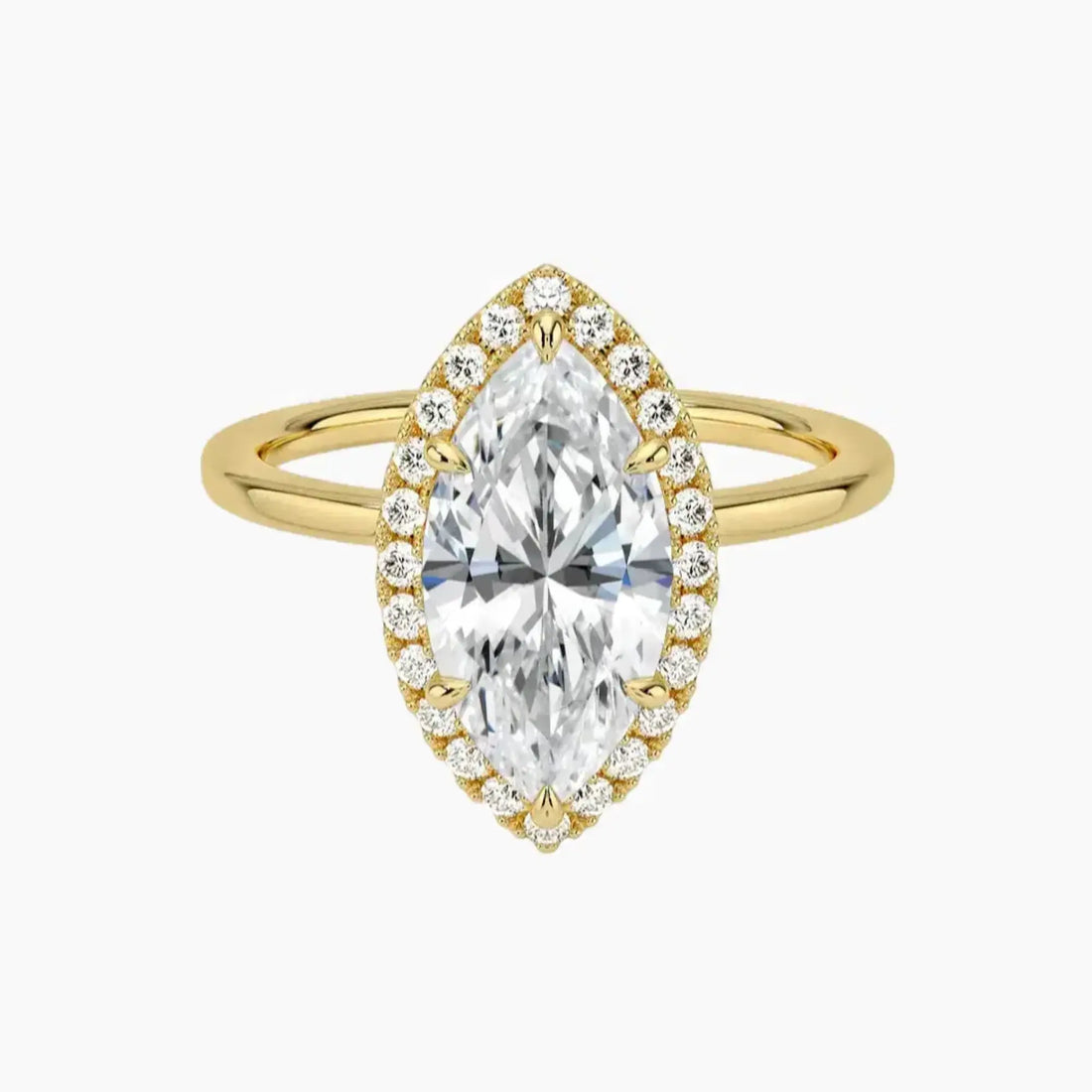 Cassiopeia Marquise Hidden Halo 2 Carat Lab Grown Diamond Engagement Ring in 14K White Gold