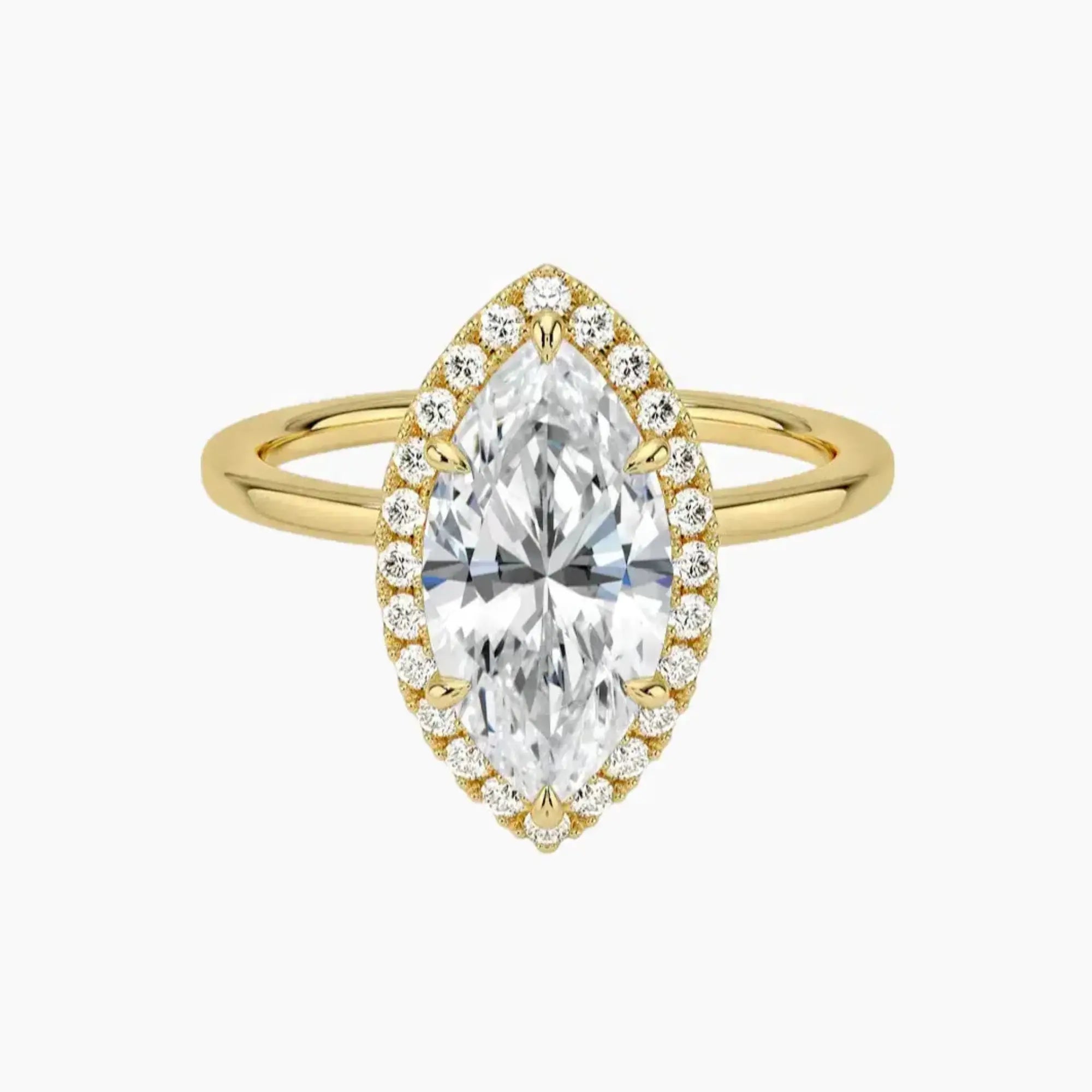 Cassiopeia Marquise Hidden Halo 1.5 Carat Lab Grown Diamond Engagement Ring in 18K White Gold