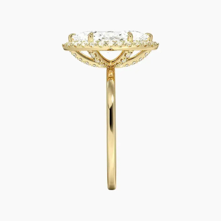 Cassiopeia Marquise Hidden Halo 1.5 Carat Lab Grown Diamond Engagement Ring in 14K Rose Gold