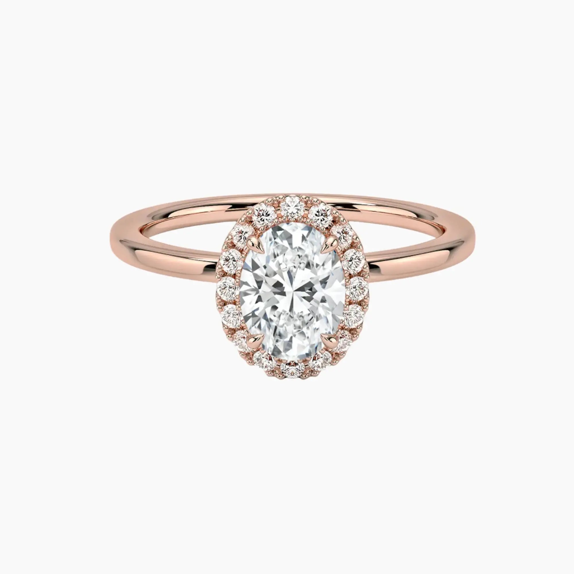 Cassiopeia Oval Hidden Halo 2.5 Carat Lab Grown Diamond Engagement Ring in 18K Yellow Gold