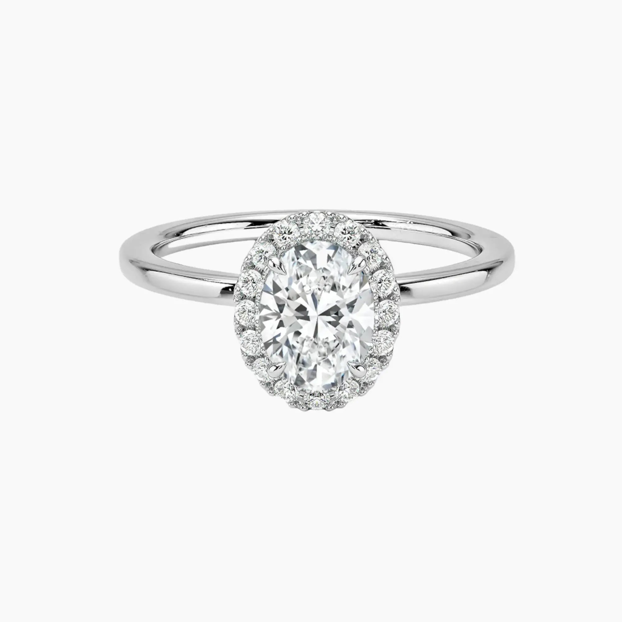 Cassiopeia Oval Hidden Halo 1.5 Carat Lab Grown Diamond Engagement Ring in 18K Rose Gold