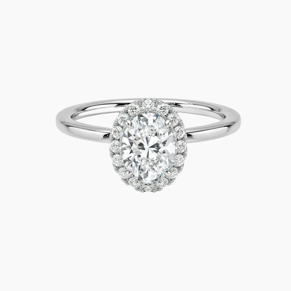 Cassiopeia Oval Hidden Halo 1.5 Carat Lab Grown Diamond Engagement Ring in 18K Rose Gold