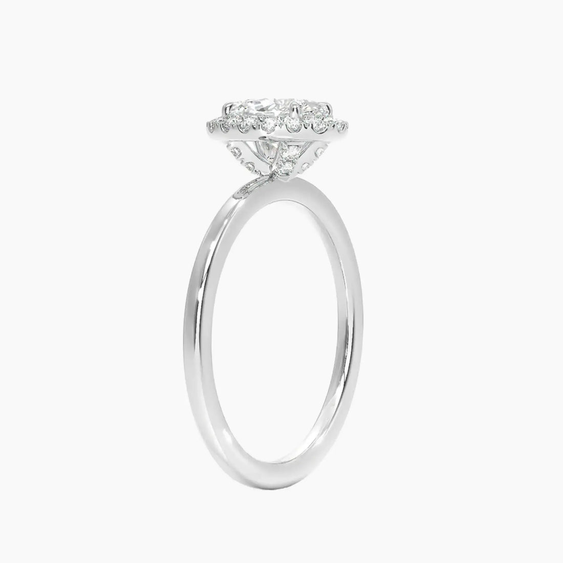 Cassiopeia Oval Hidden Halo 2.5 Carat Lab Grown Diamond Engagement Ring in 14K Yellow Gold